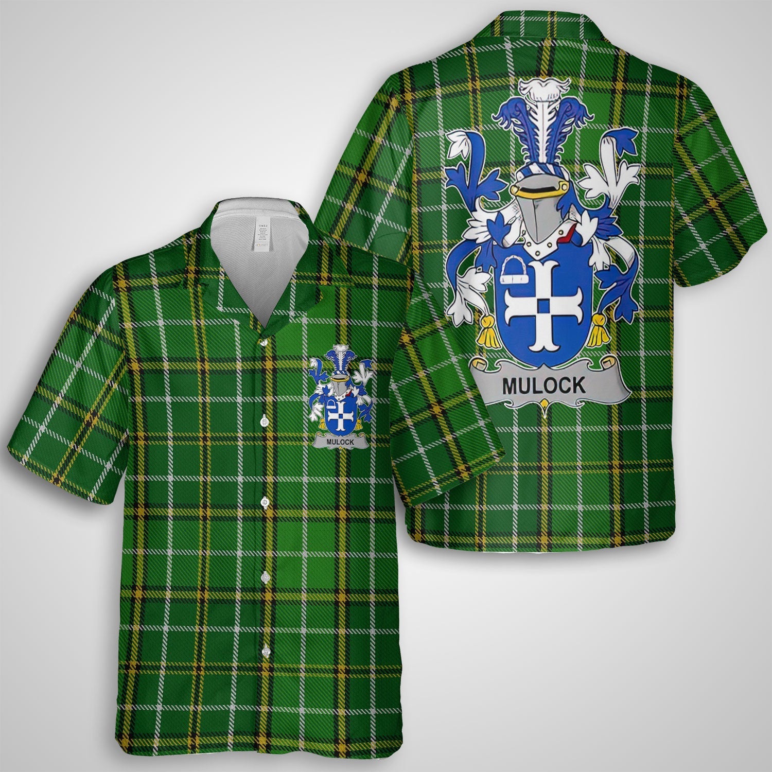 Mulock or Mullock Hawaiian Shirts Crest And National Plaid Style