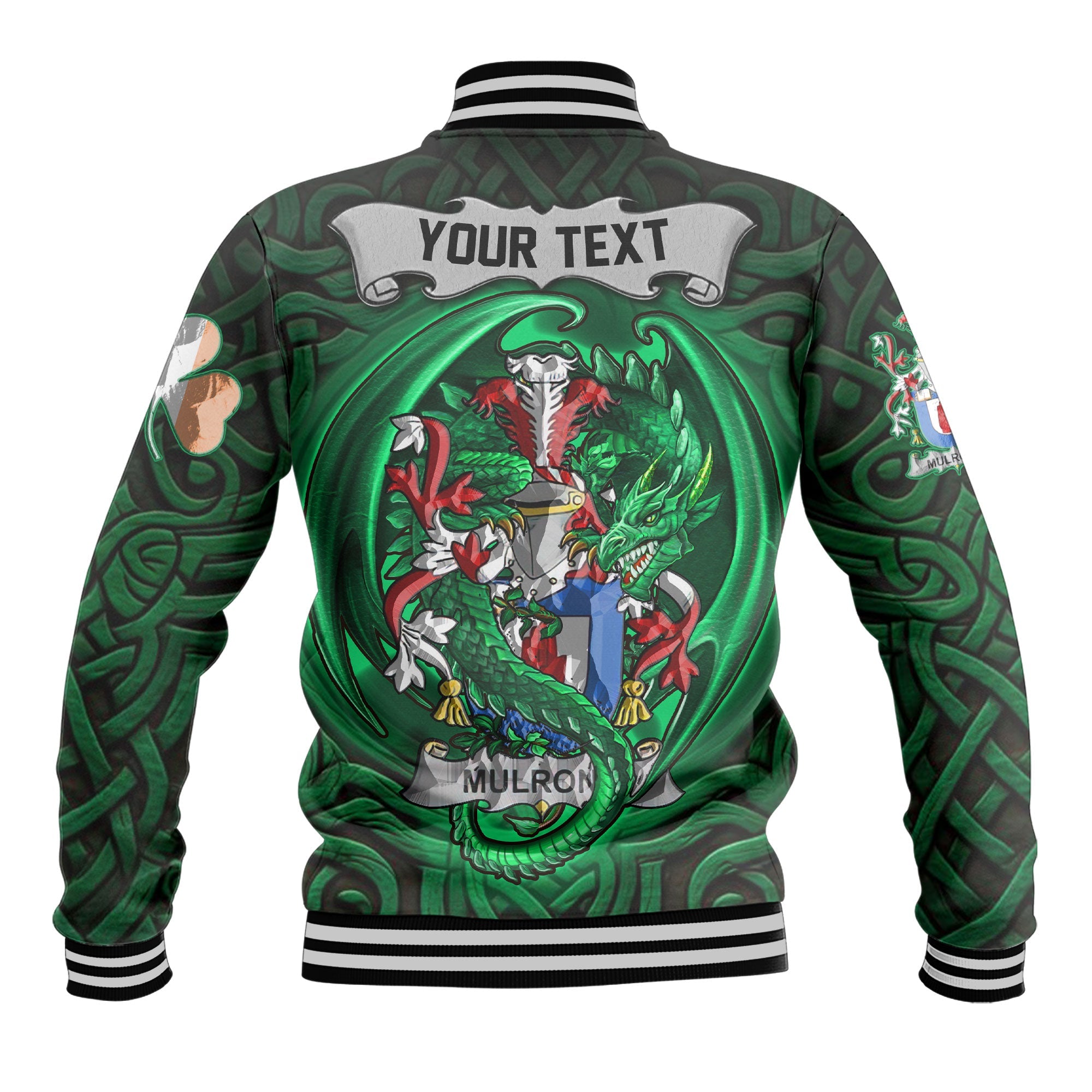 Mulrony or O Mulroney Baseball Jackets The Green Dragon Of Ireland Style
