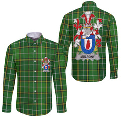 Mulrony or O Mulroney Long Sleeve Button Shirts Crest And National Plaid Style