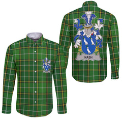Nash or Naish Long Sleeve Button Shirts Crest And National Plaid Style
