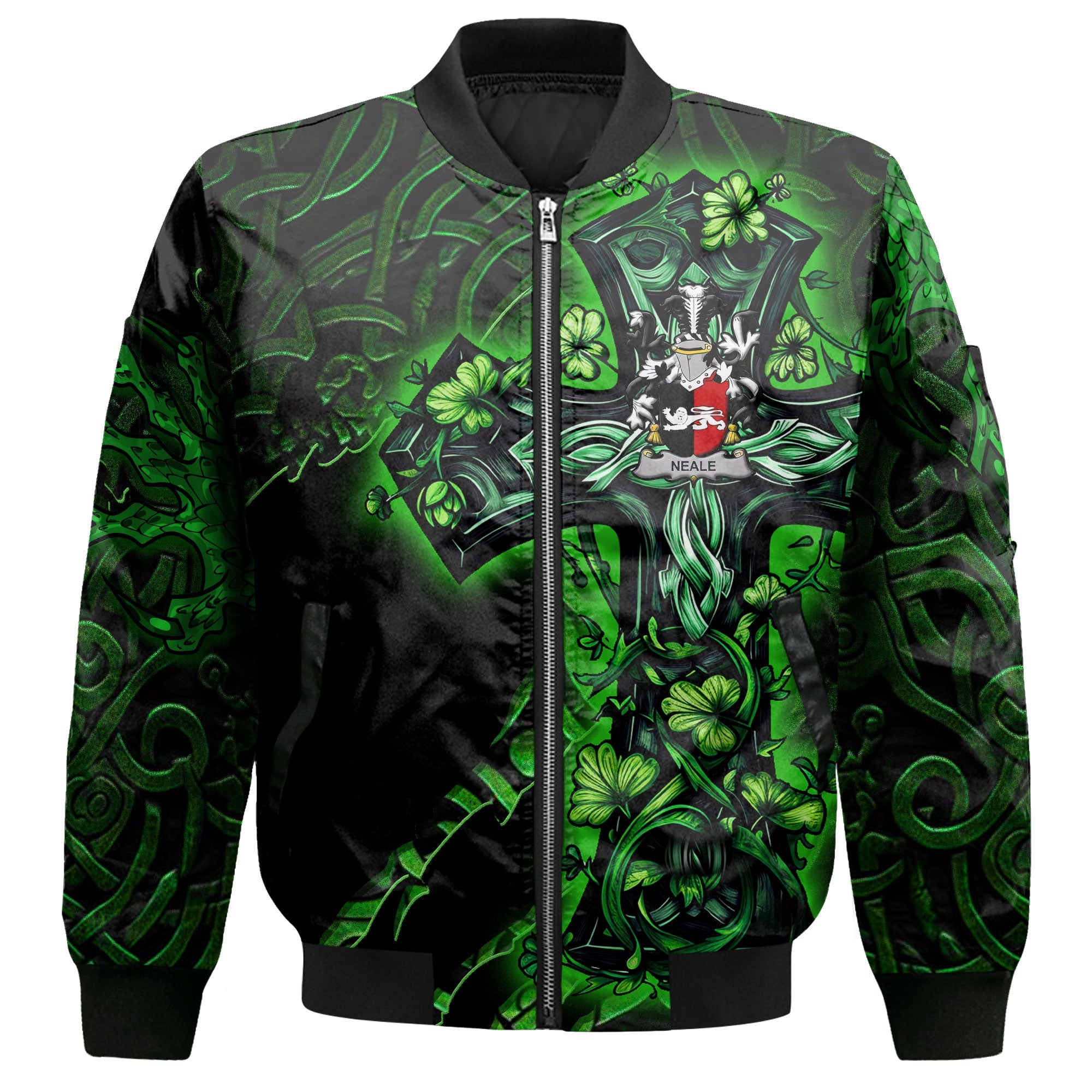 Neale Bomber Jackets Celtic Cross And Dragon Style