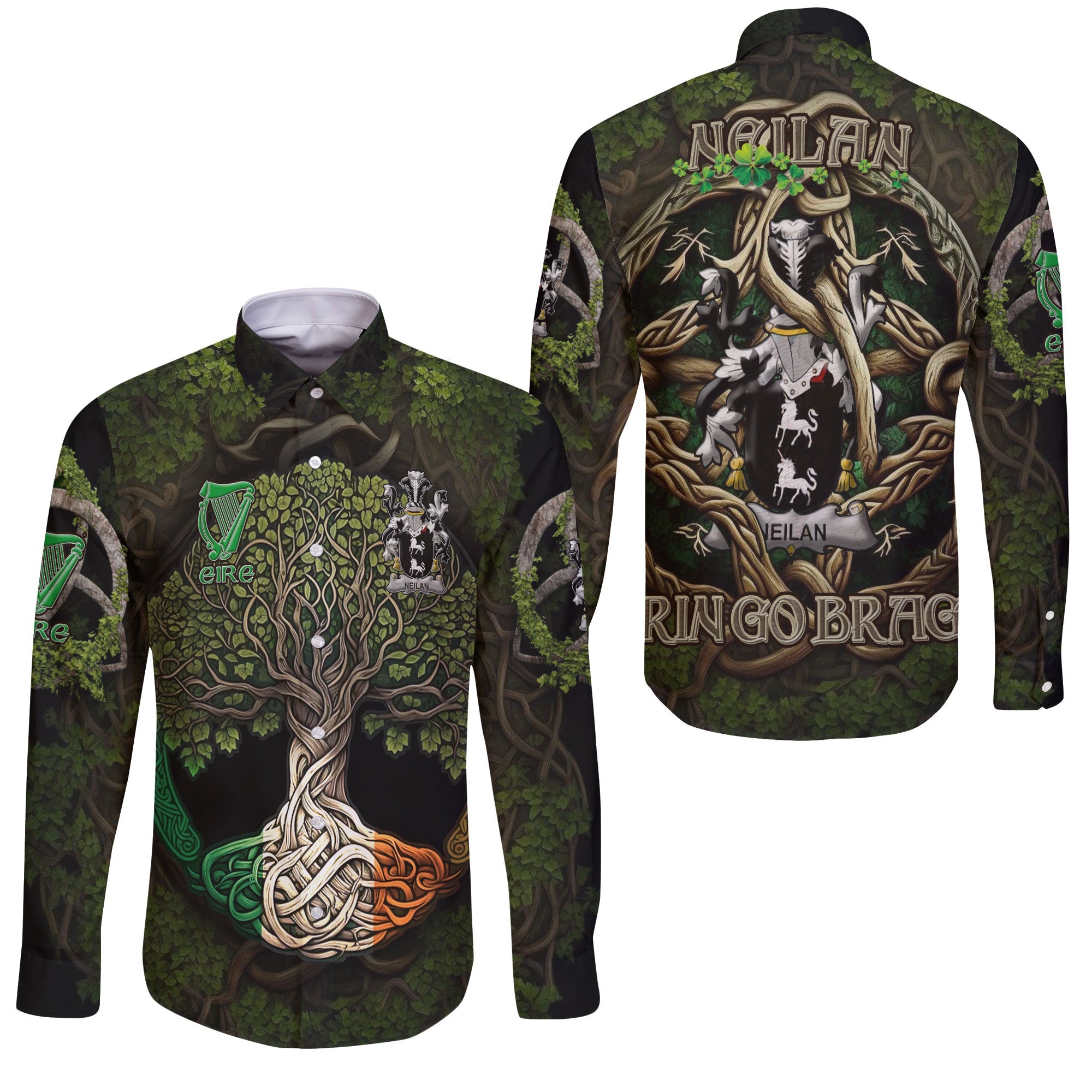 Neilan or O Neylan Long Sleeve Button Shirts Ireland Is My Root Style