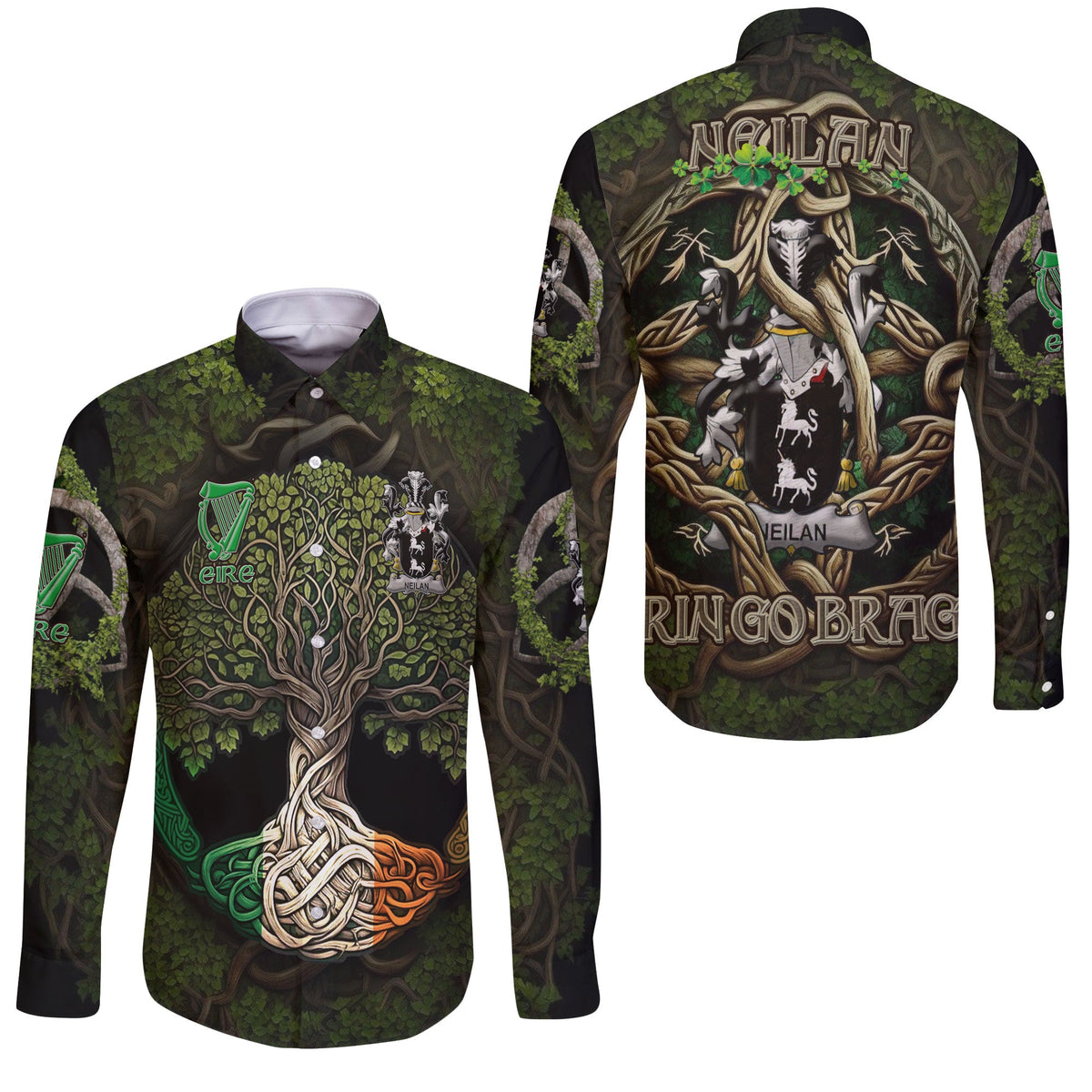 Neilan or O Neylan Long Sleeve Button Shirts Ireland Is My Root Style