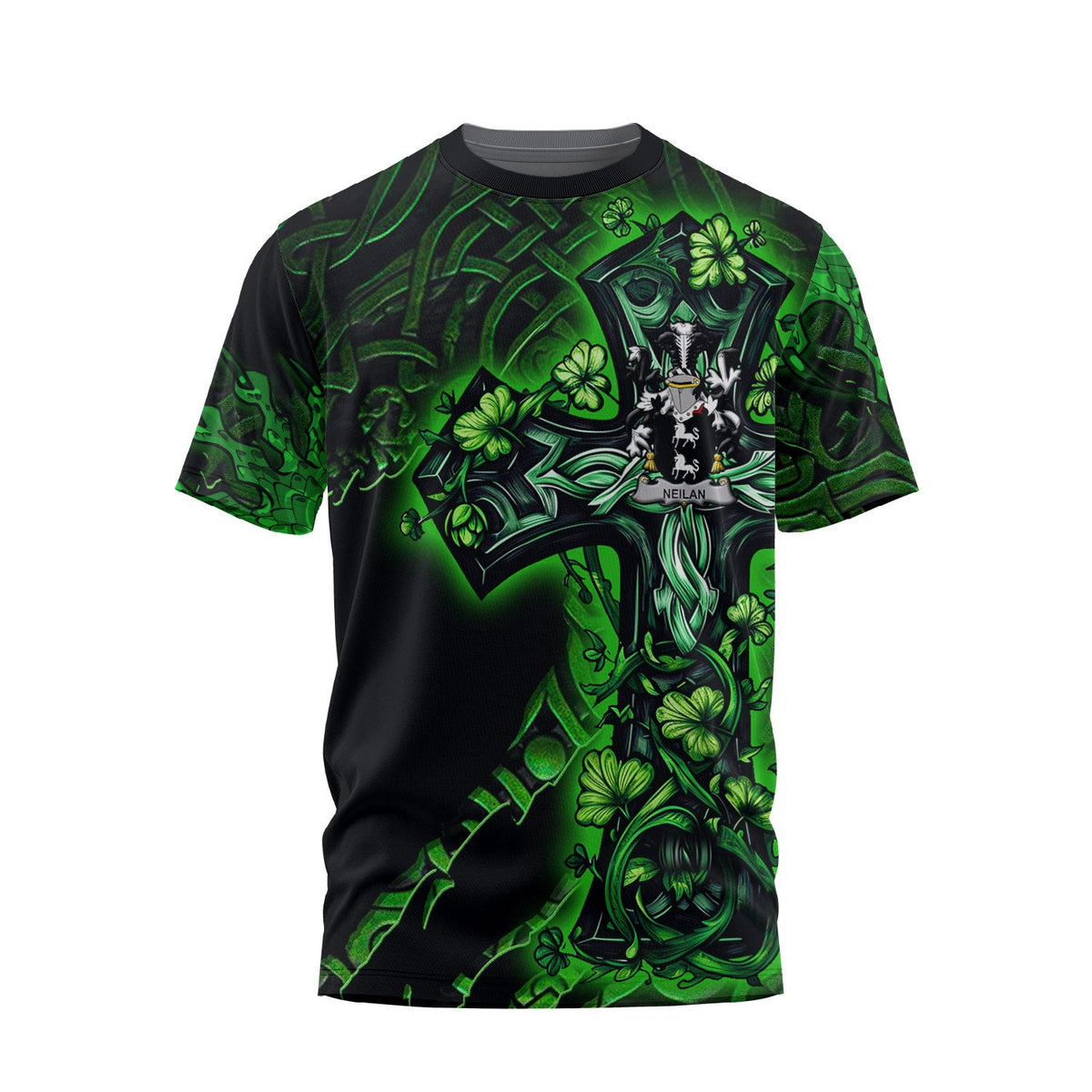 Neilan or O Neylan T-Shirts Celtic Cross And Dragon Style