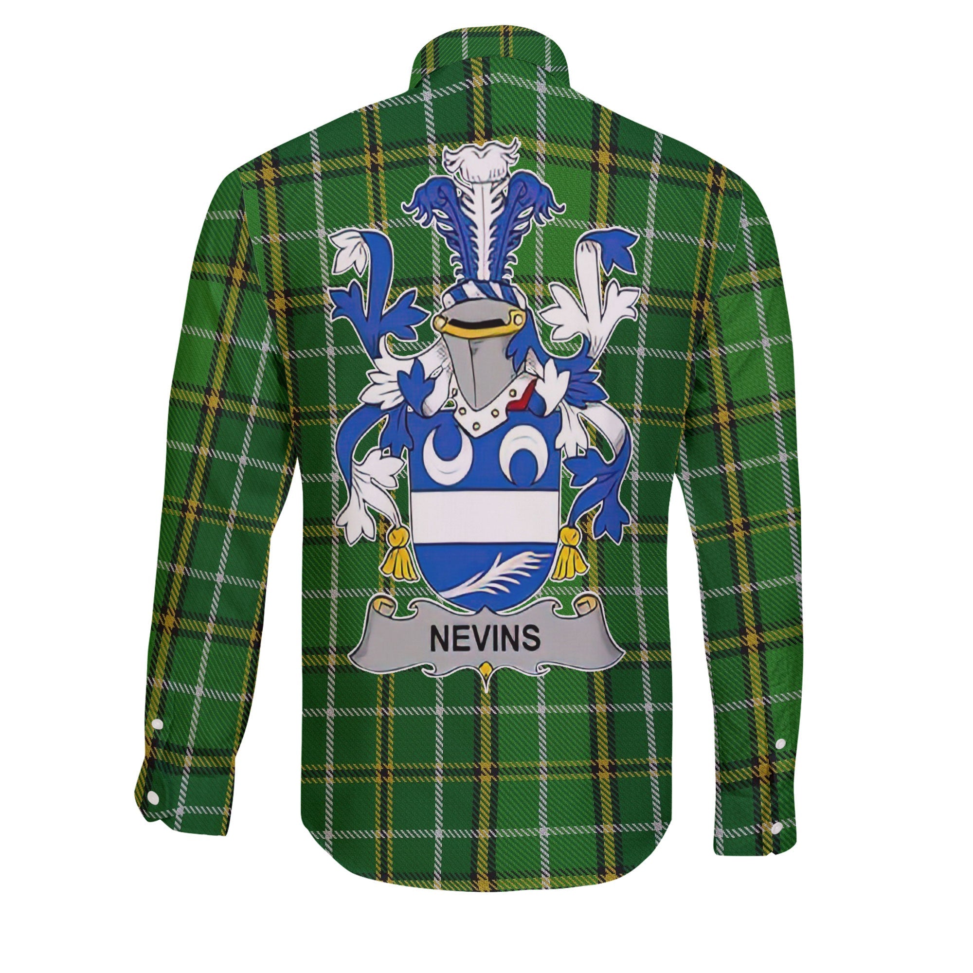 Nevins or McNevins Long Sleeve Button Shirts Crest And National Plaid Style