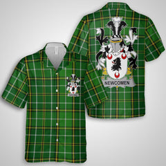 Newcomen or Newcombe Hawaiian Shirts Crest And National Plaid Style