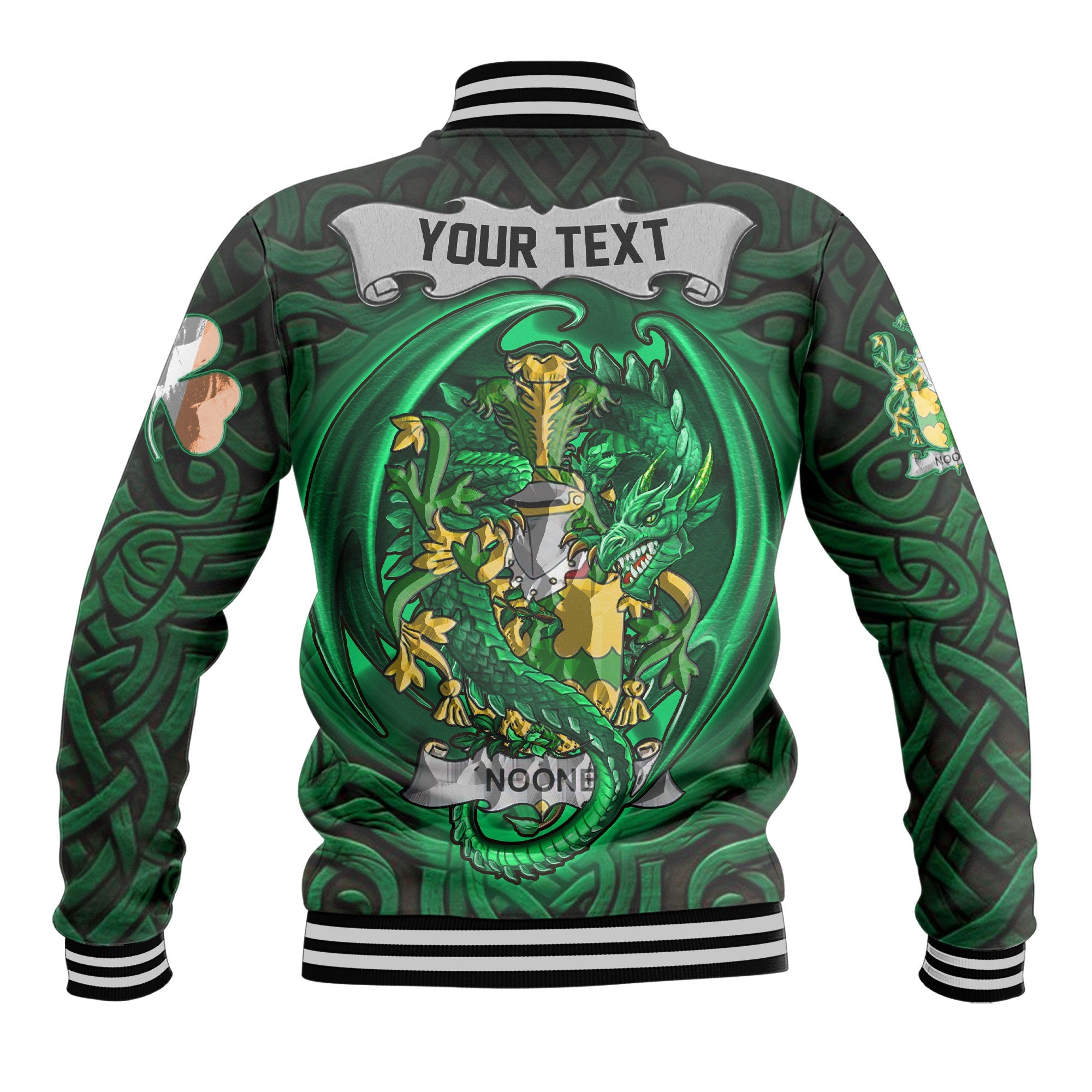 Noone or O Noone Baseball Jackets The Green Dragon Of Ireland Style