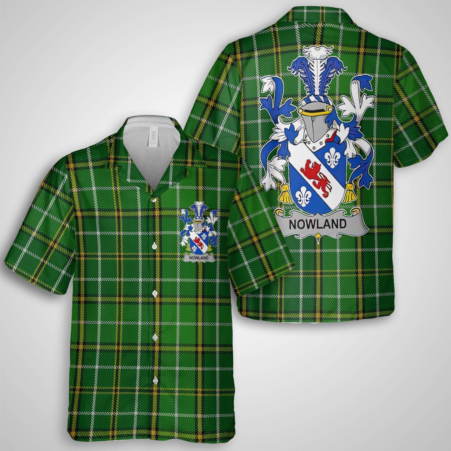 Nowland Hawaiian Shirts Crest And National Plaid Style