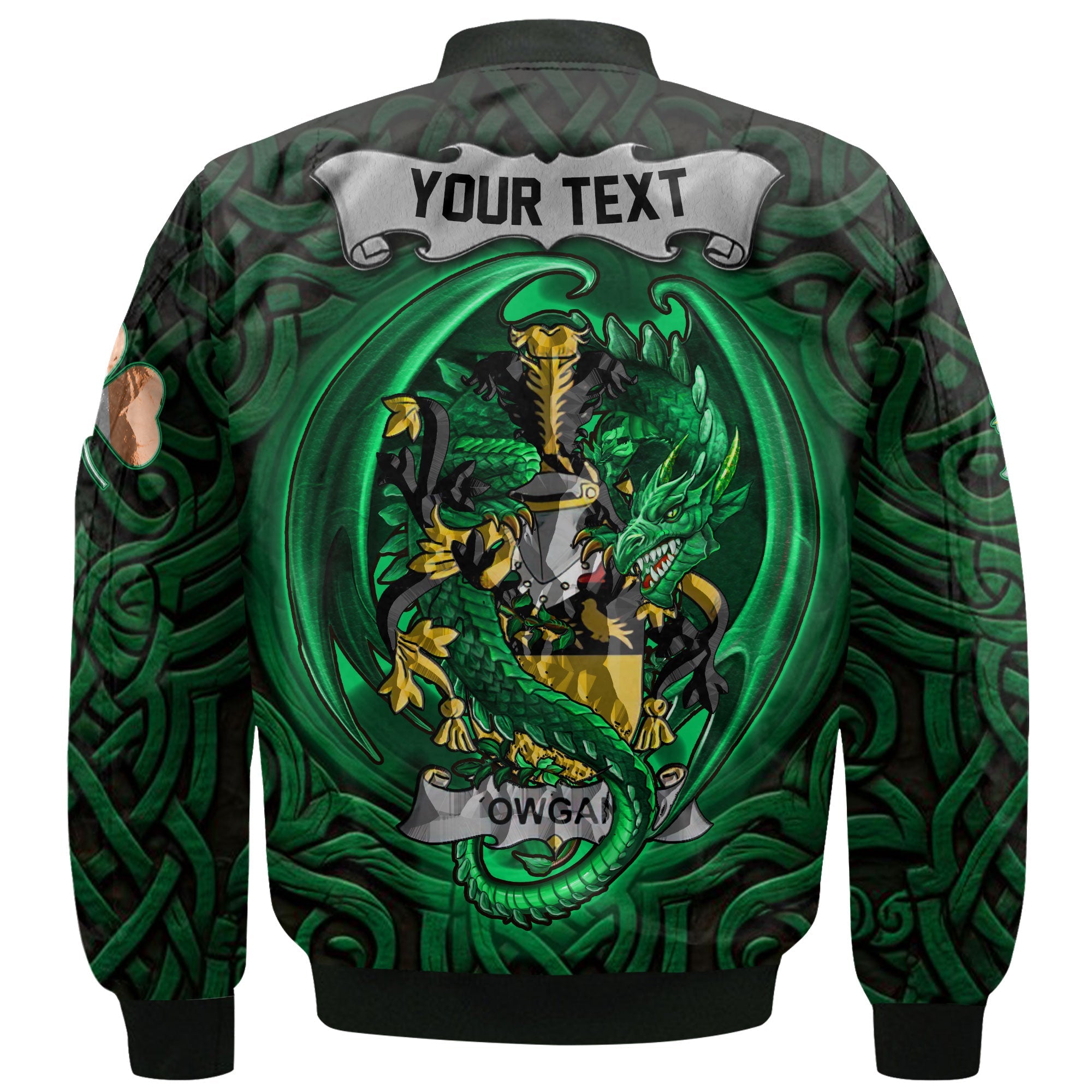 Owgan Bomber Jackets The Green Dragon Of Ireland Style