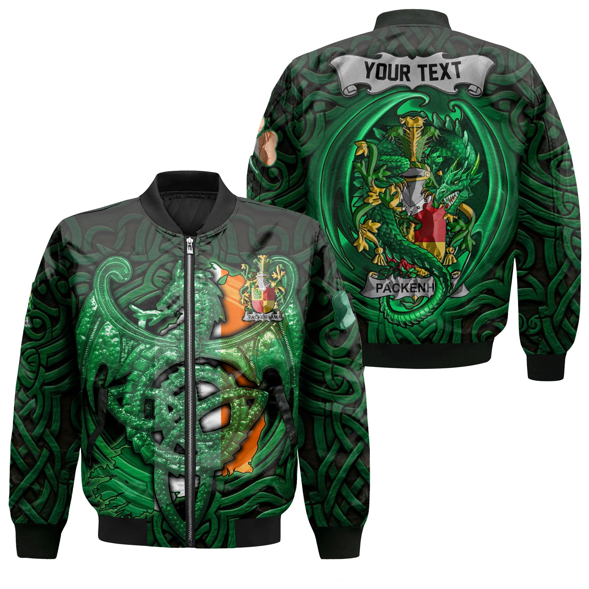 Packenham Bomber Jackets The Green Dragon Of Ireland Style