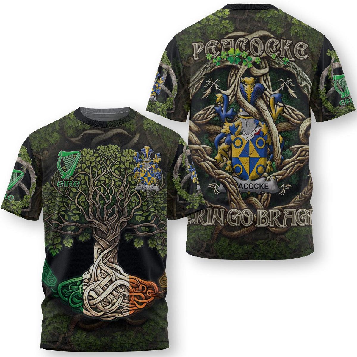 Peacocke T-Shirts Ireland Is My Root Style