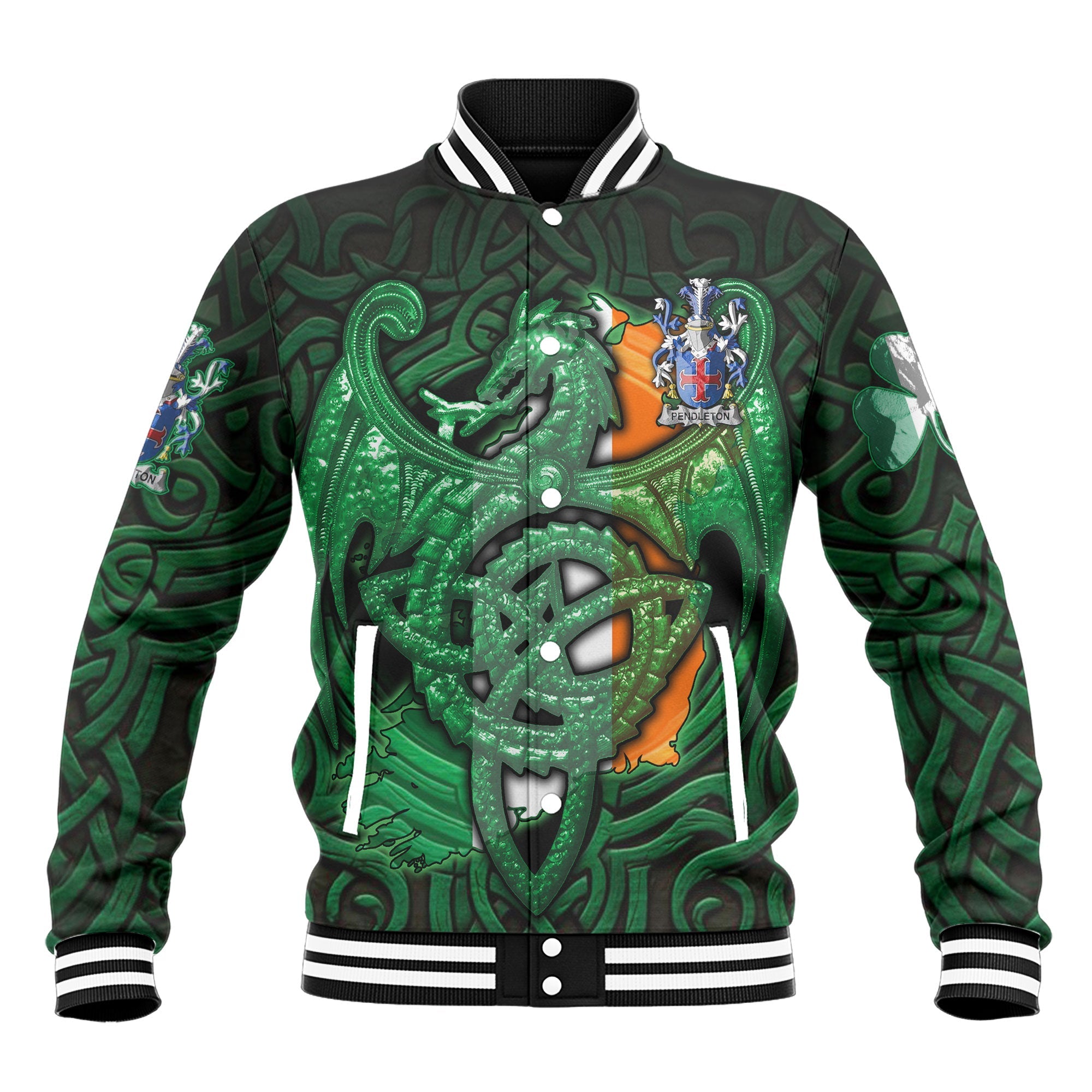 Pendleton Baseball Jackets The Green Dragon Of Ireland Style