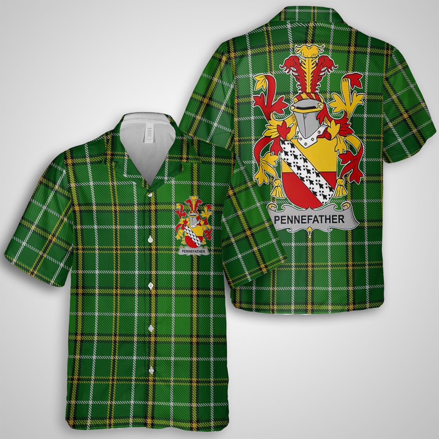 Pennefather Hawaiian Shirts Crest And National Plaid Style