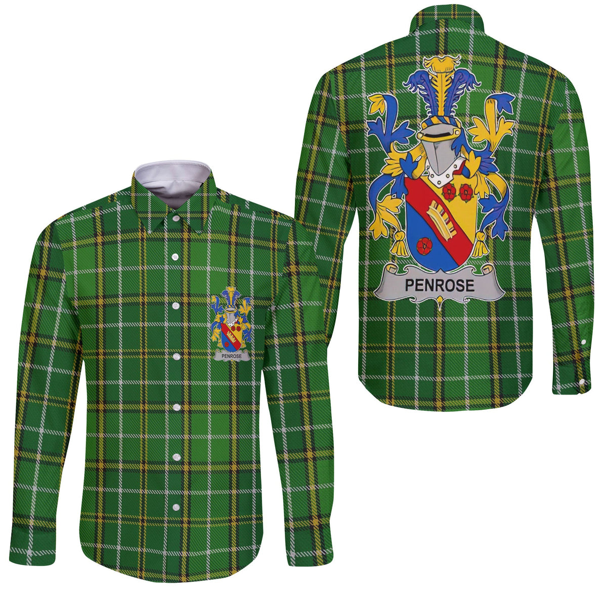 Penrose Long Sleeve Button Shirts Crest And National Plaid Style