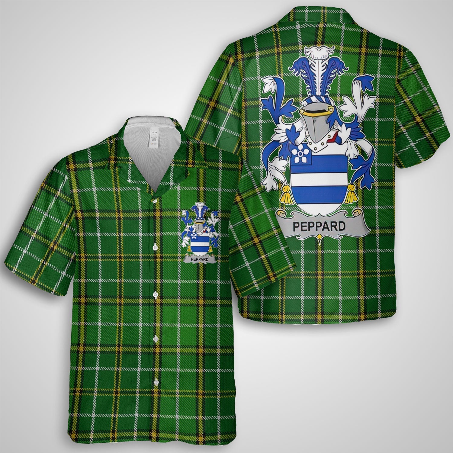 Peppard Hawaiian Shirts Crest And National Plaid Style