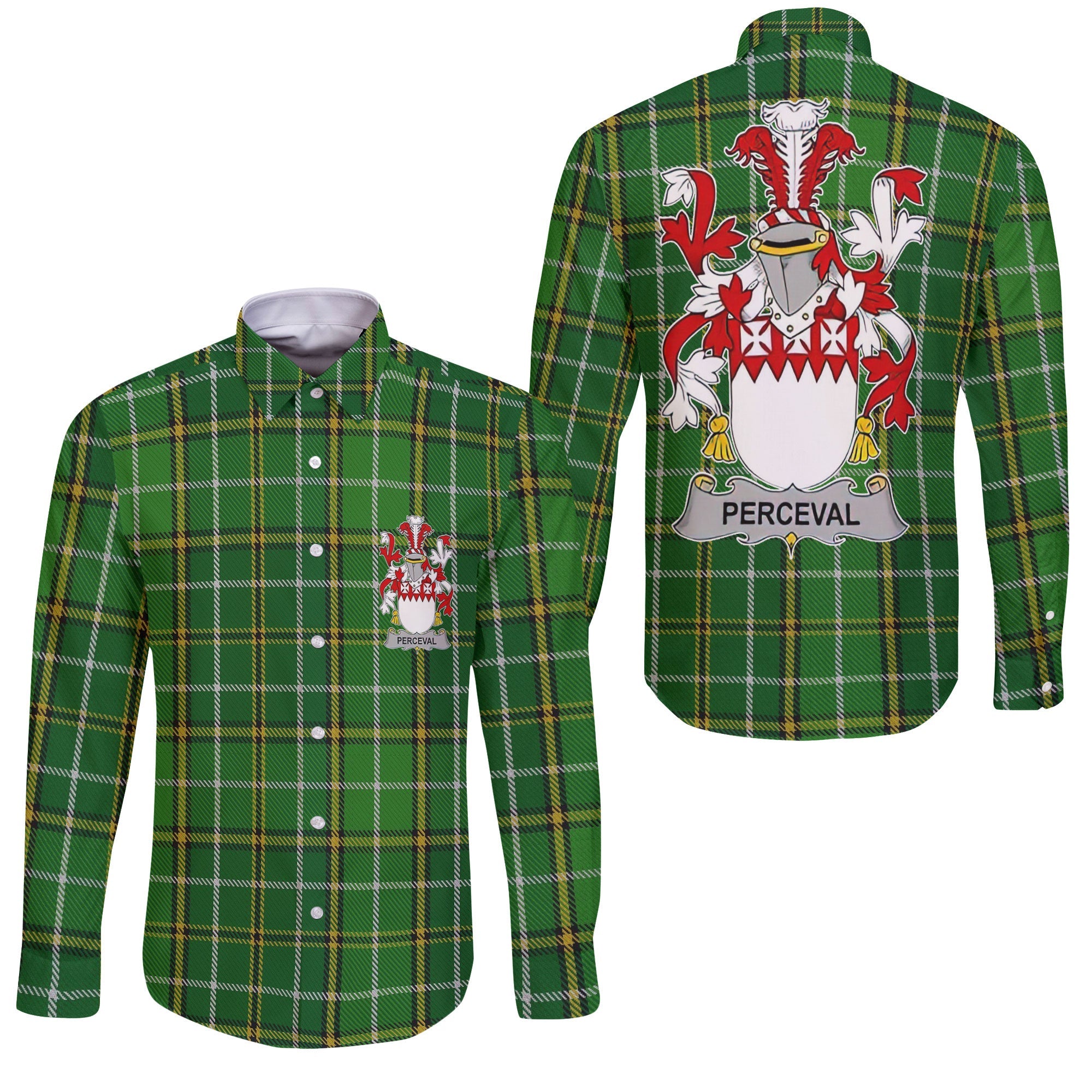 Perceval Long Sleeve Button Shirts Crest And National Plaid Style