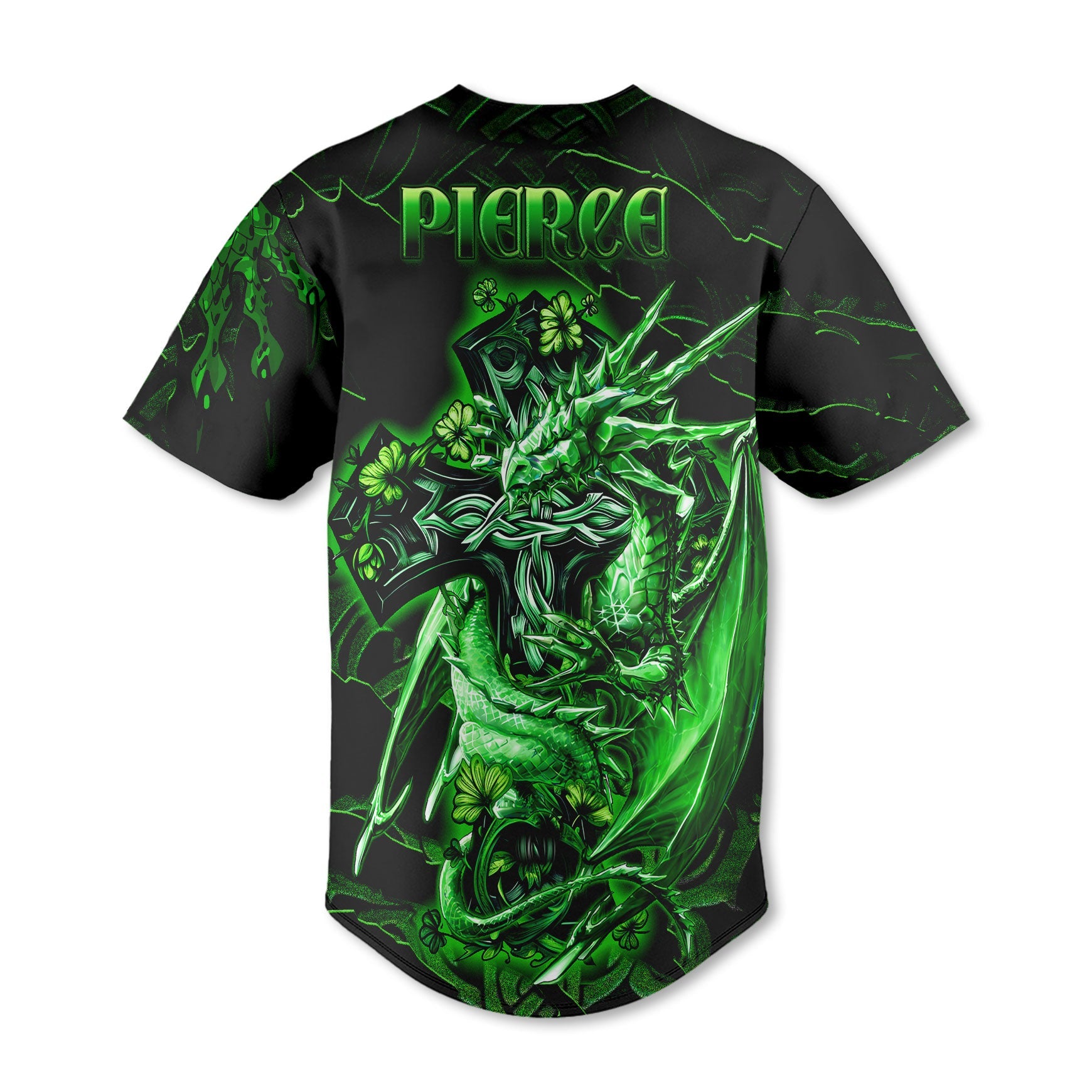 Pierce Baseball Jerseys Celtic Cross And Dragon Style