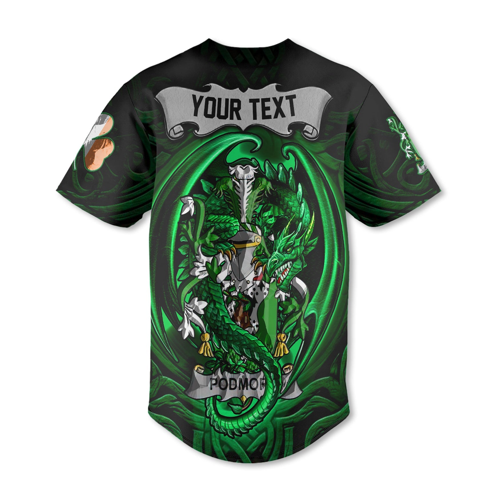 Podmore Baseball Jerseys The Green Dragon Of Ireland Style