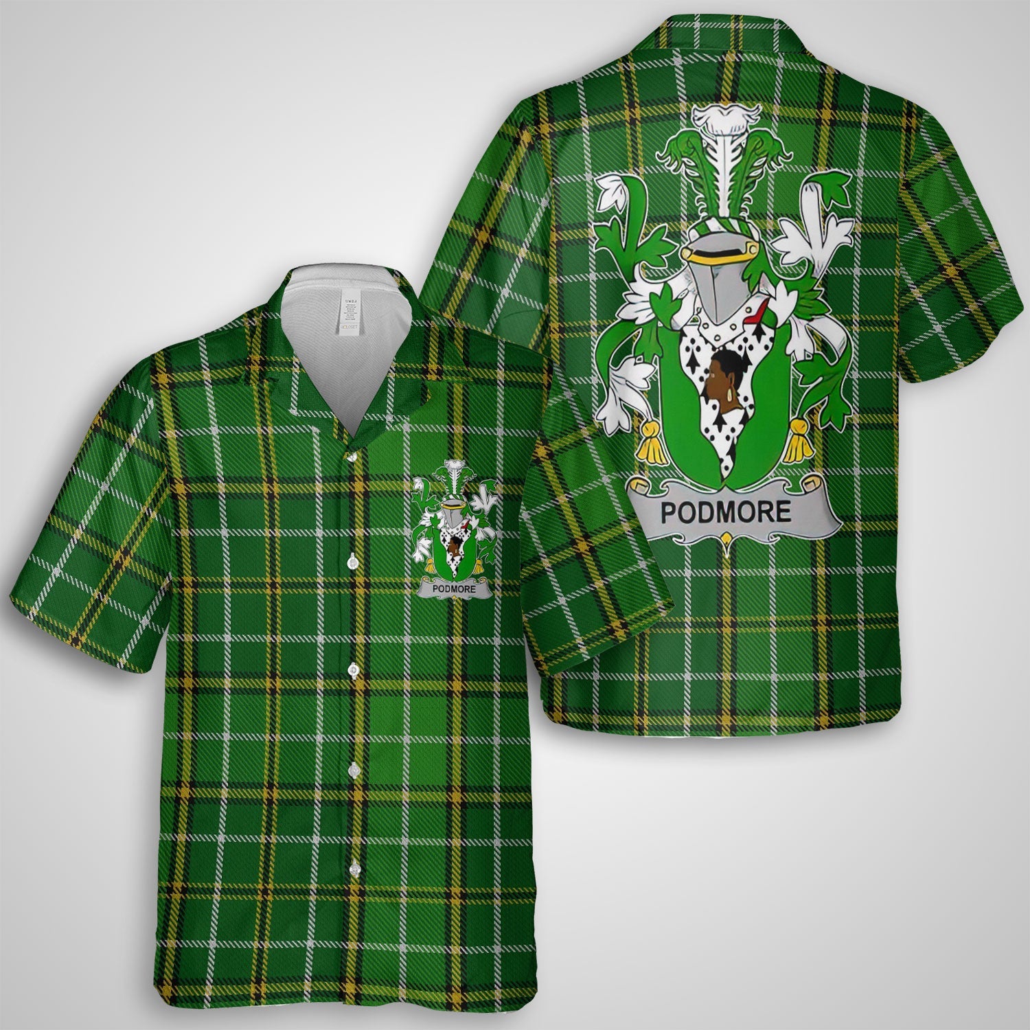 Podmore Hawaiian Shirts Crest And National Plaid Style