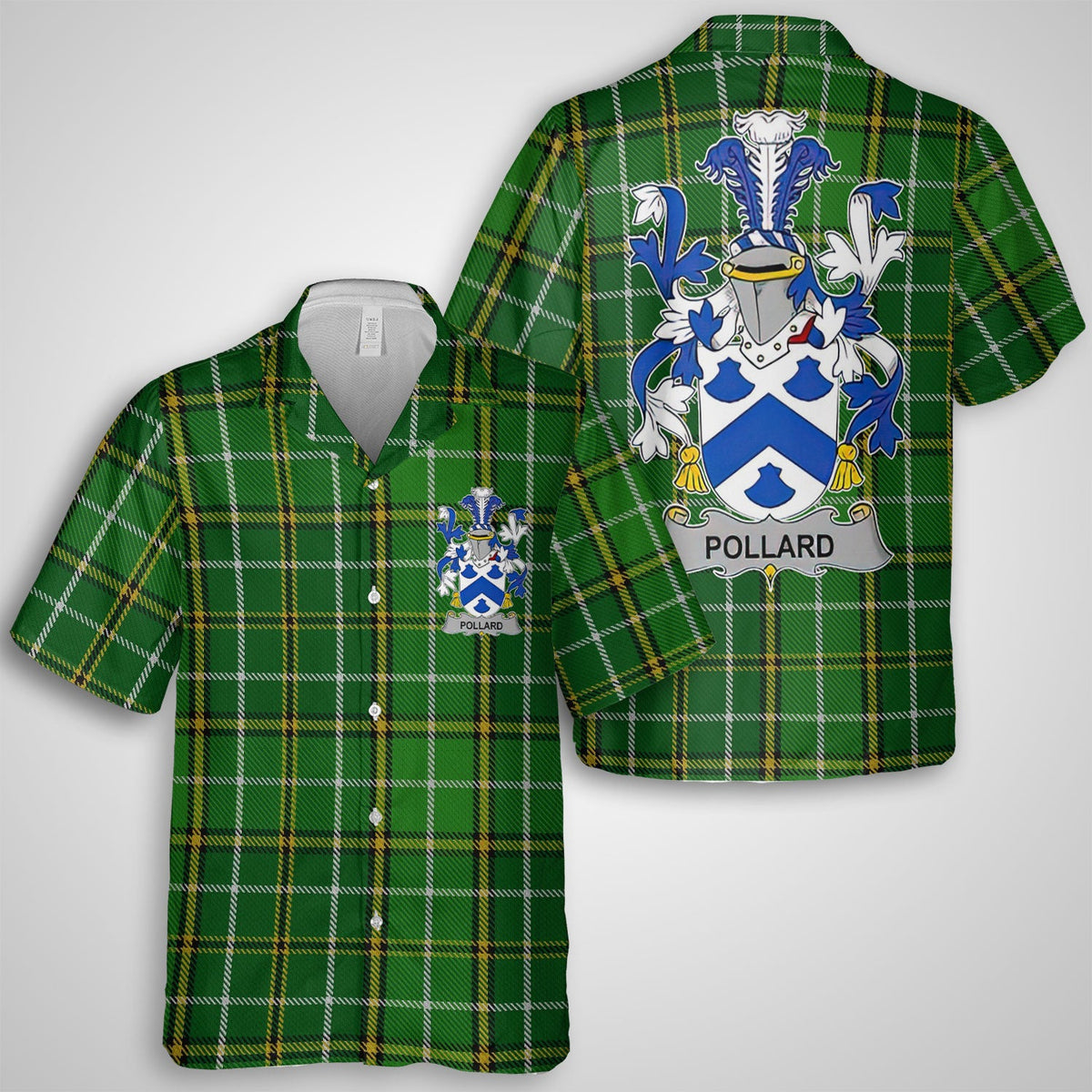 Pollard Hawaiian Shirts Crest And National Plaid Style