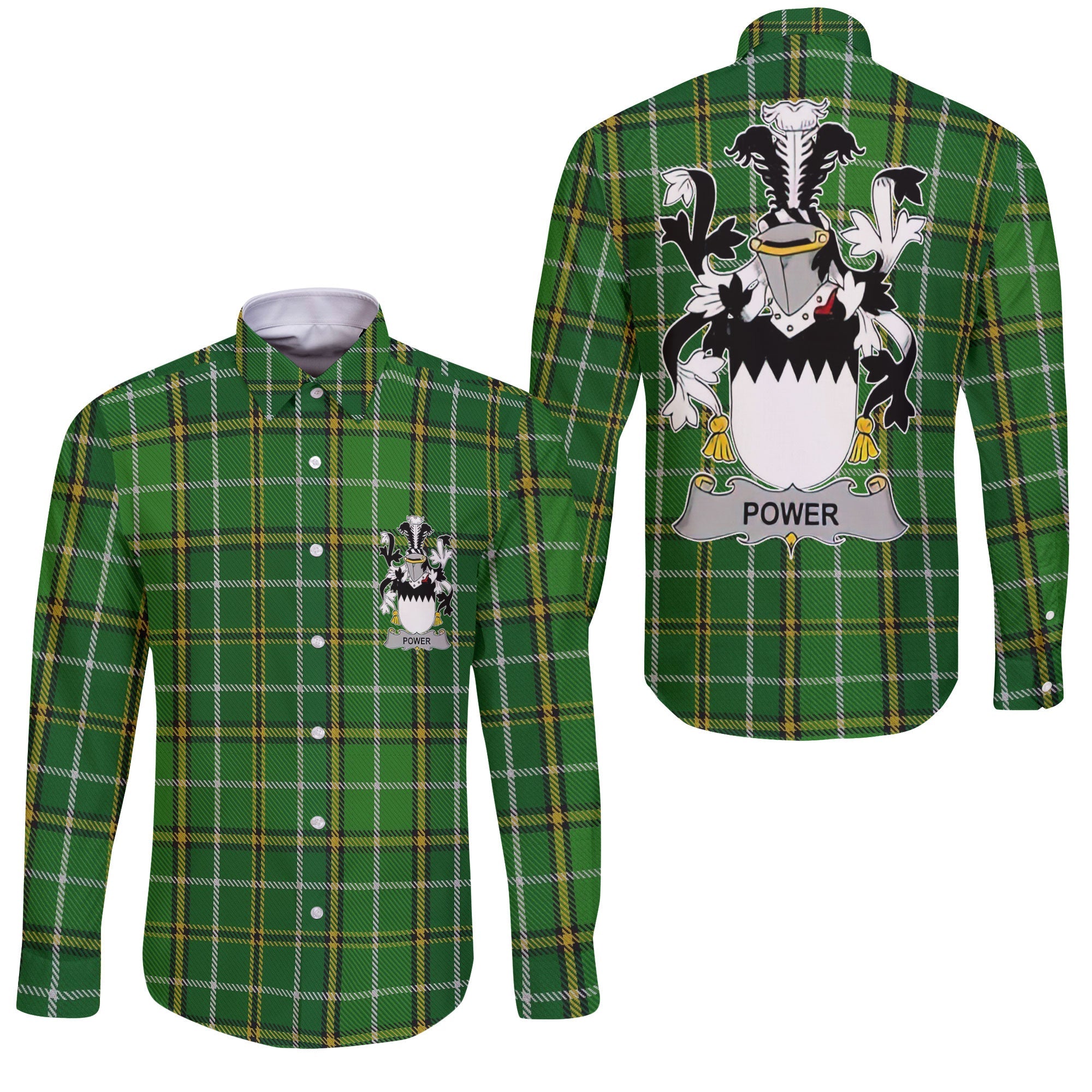 Power Long Sleeve Button Shirts Crest And National Plaid Style