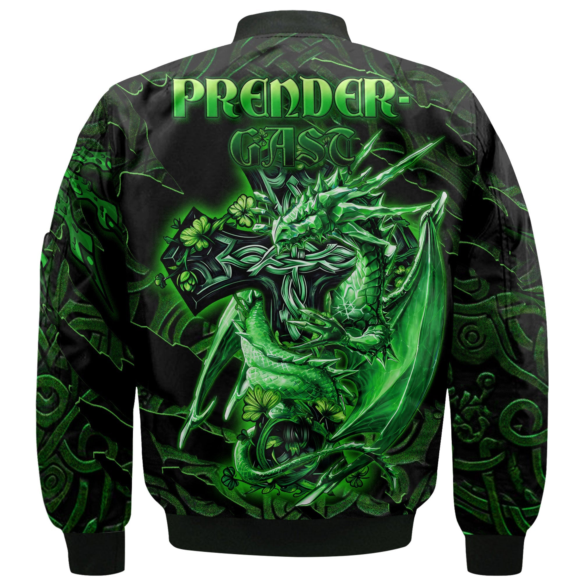 Prendergast Bomber Jackets Celtic Cross And Dragon Style