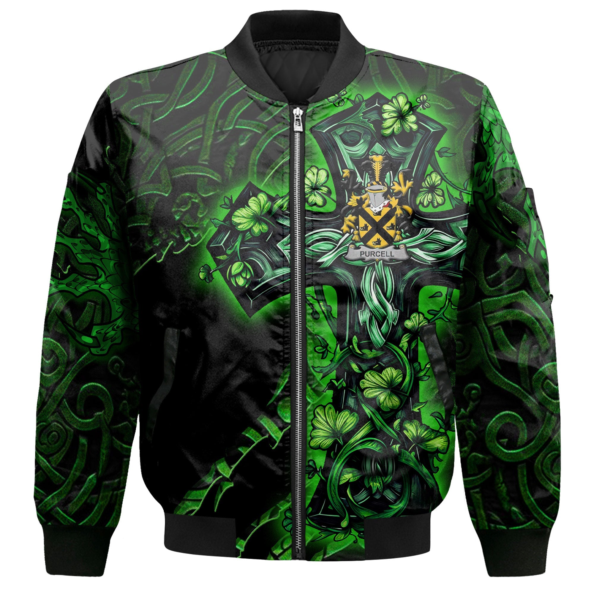 Purcell Bomber Jackets Celtic Cross And Dragon Style