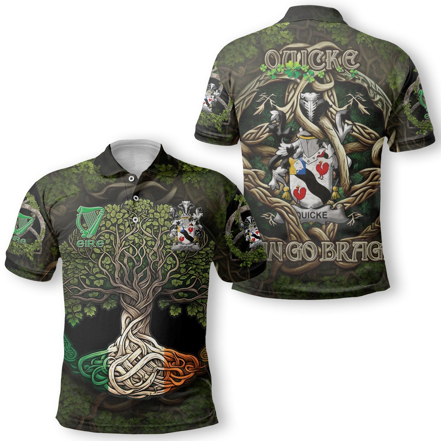 Quicke Polo Shirts Ireland Is My Root Style