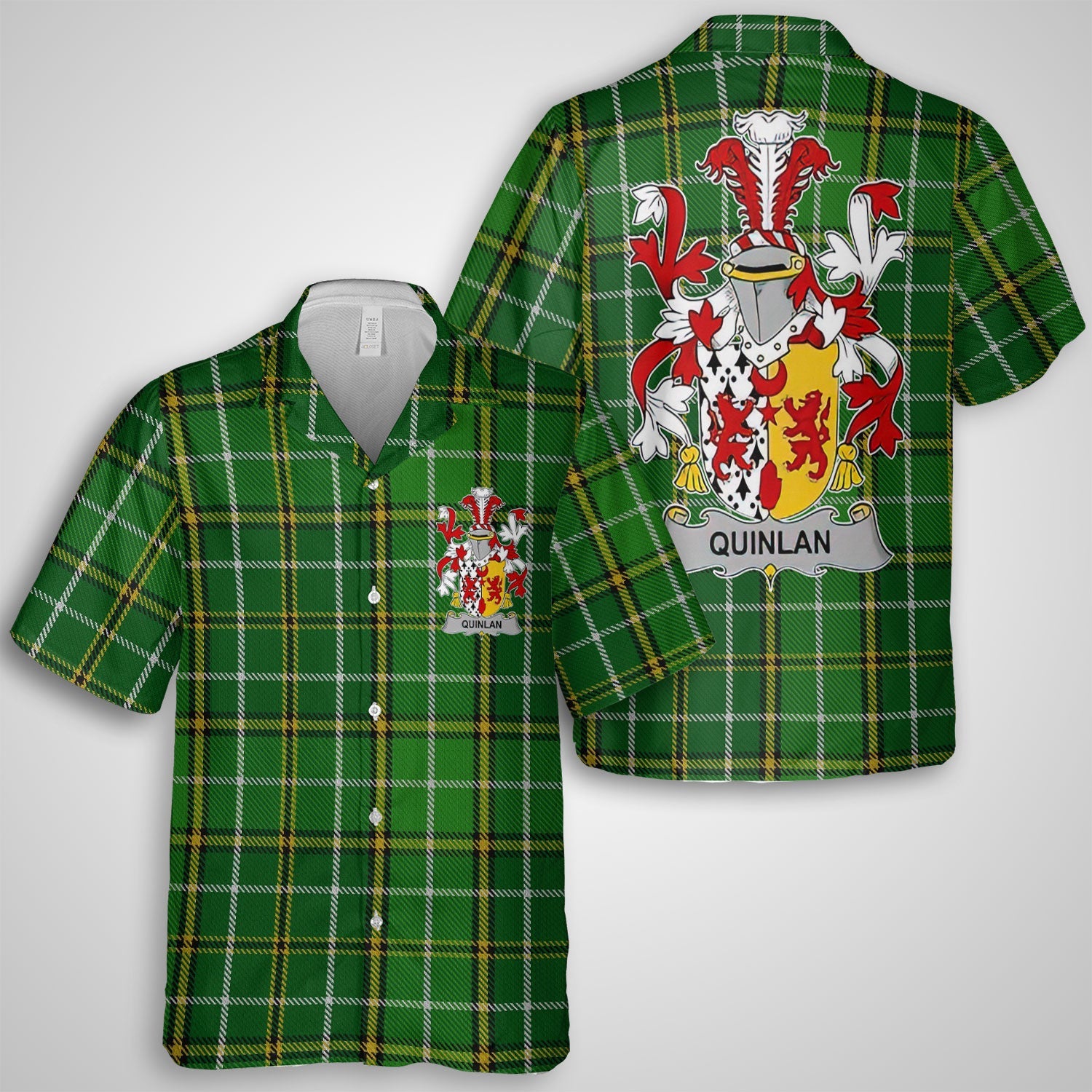 Quinlan or O Quinlevan Hawaiian Shirts Crest And National Plaid Style