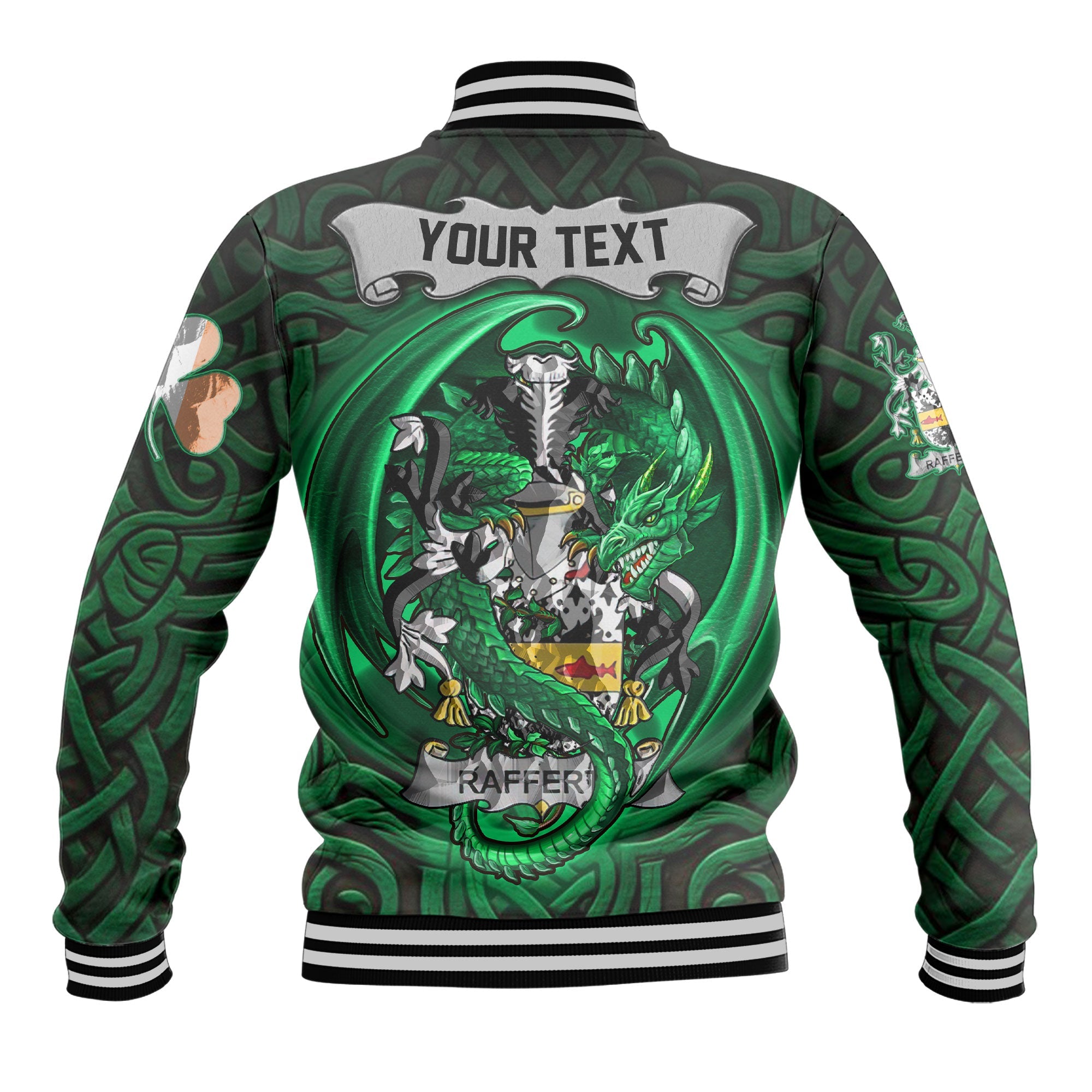 Rafferty or O Rafferty Baseball Jackets The Green Dragon Of Ireland Style