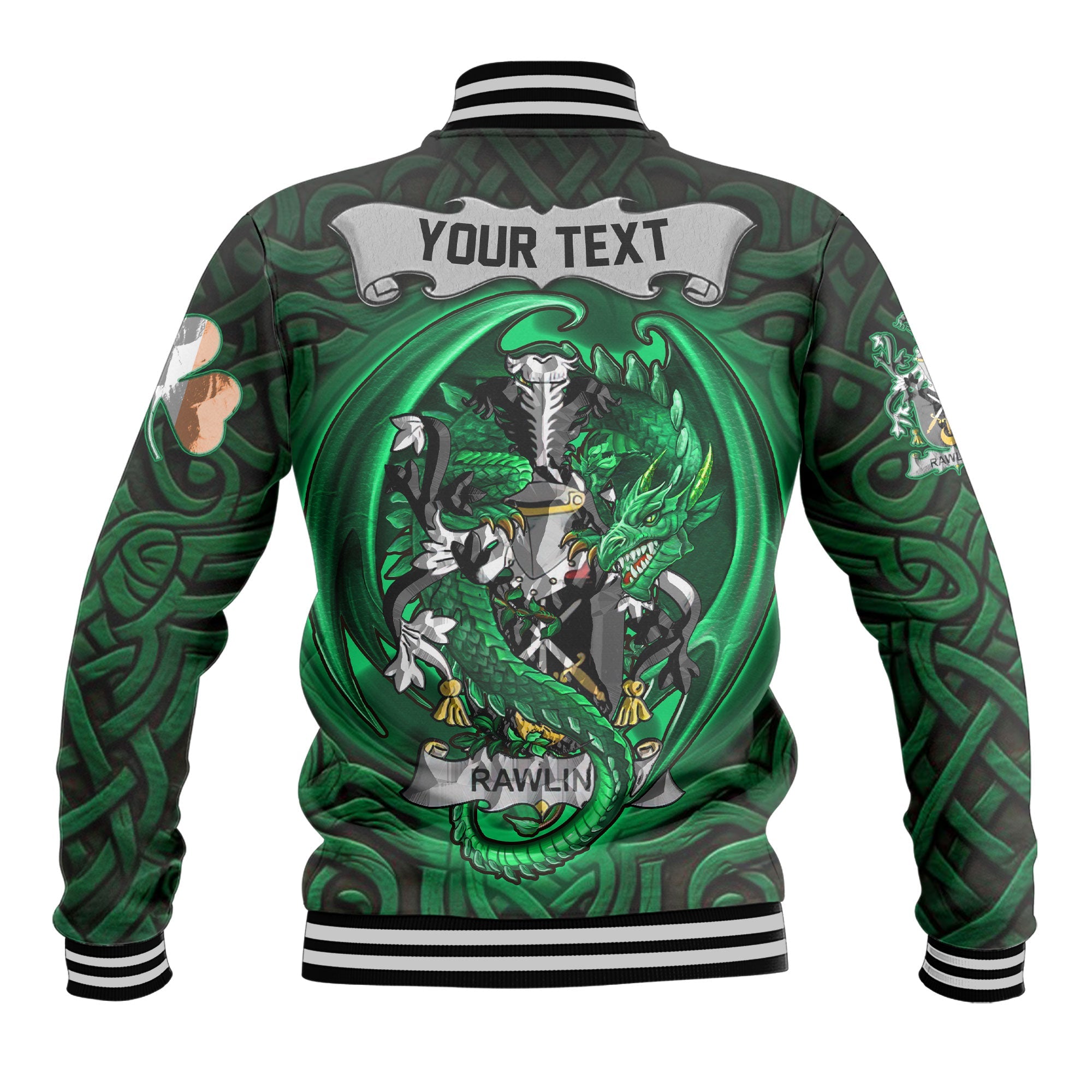 Rawlins Baseball Jackets The Green Dragon Of Ireland Style