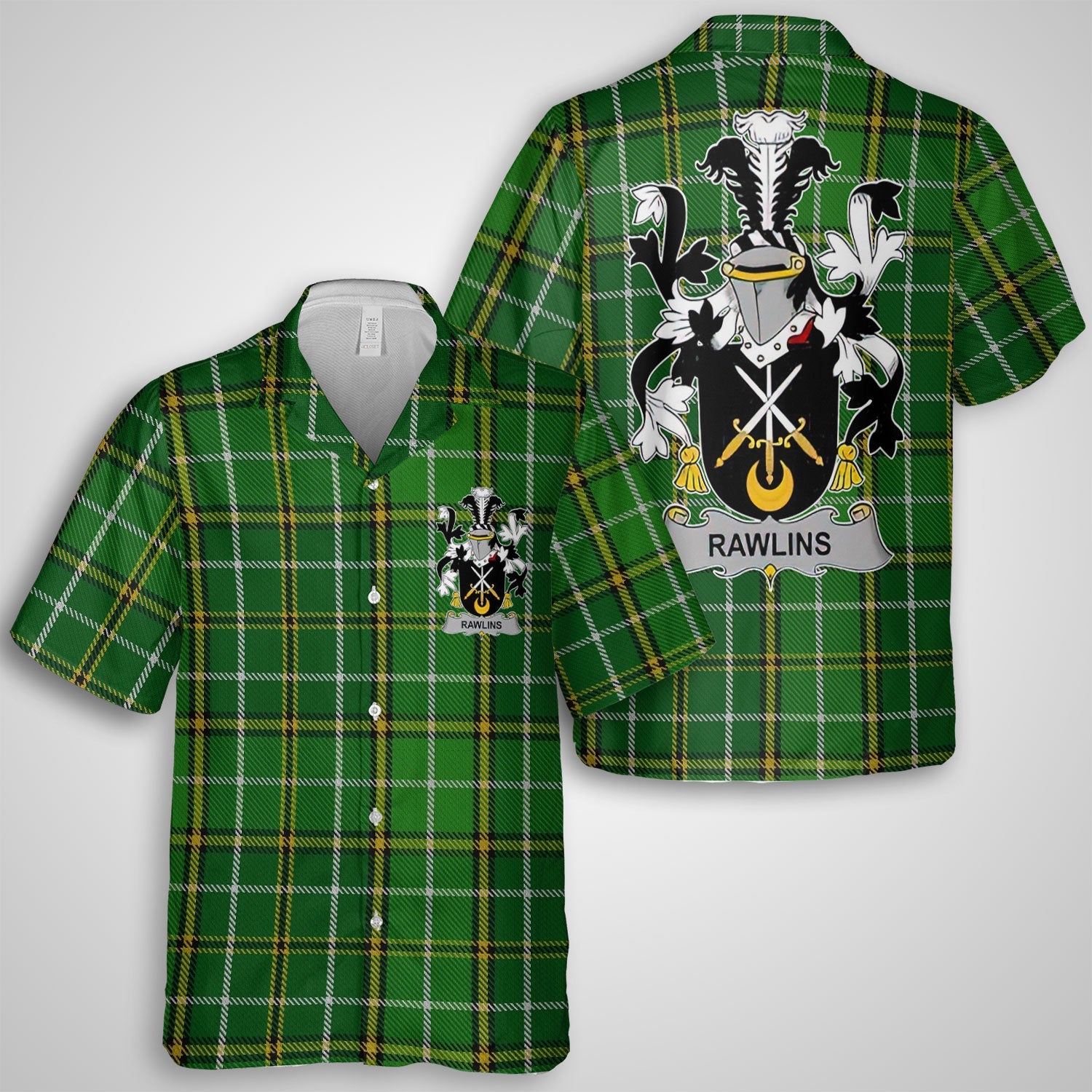 Rawlins Hawaiian Shirts Crest And National Plaid Style