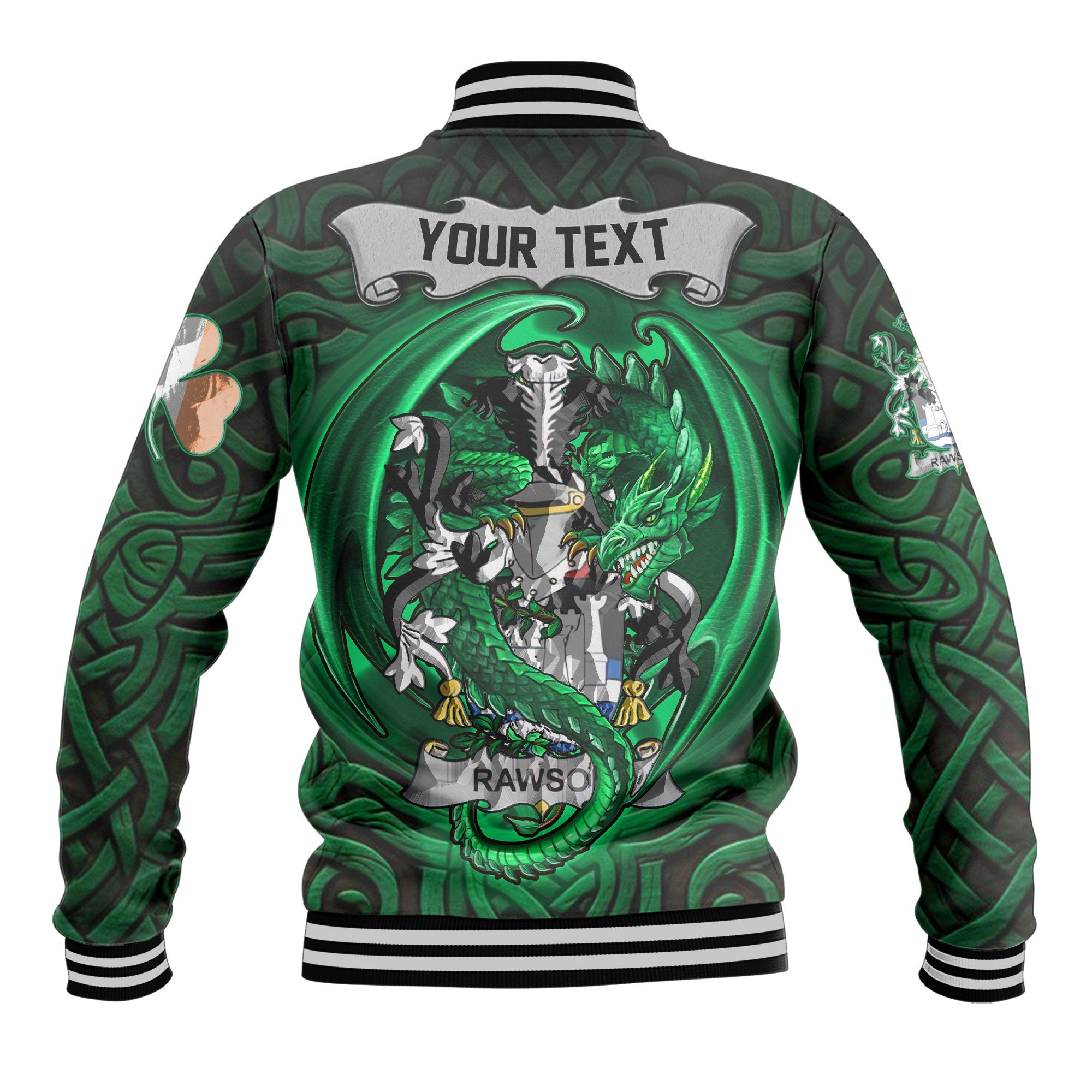 Rawson Baseball Jackets The Green Dragon Of Ireland Style