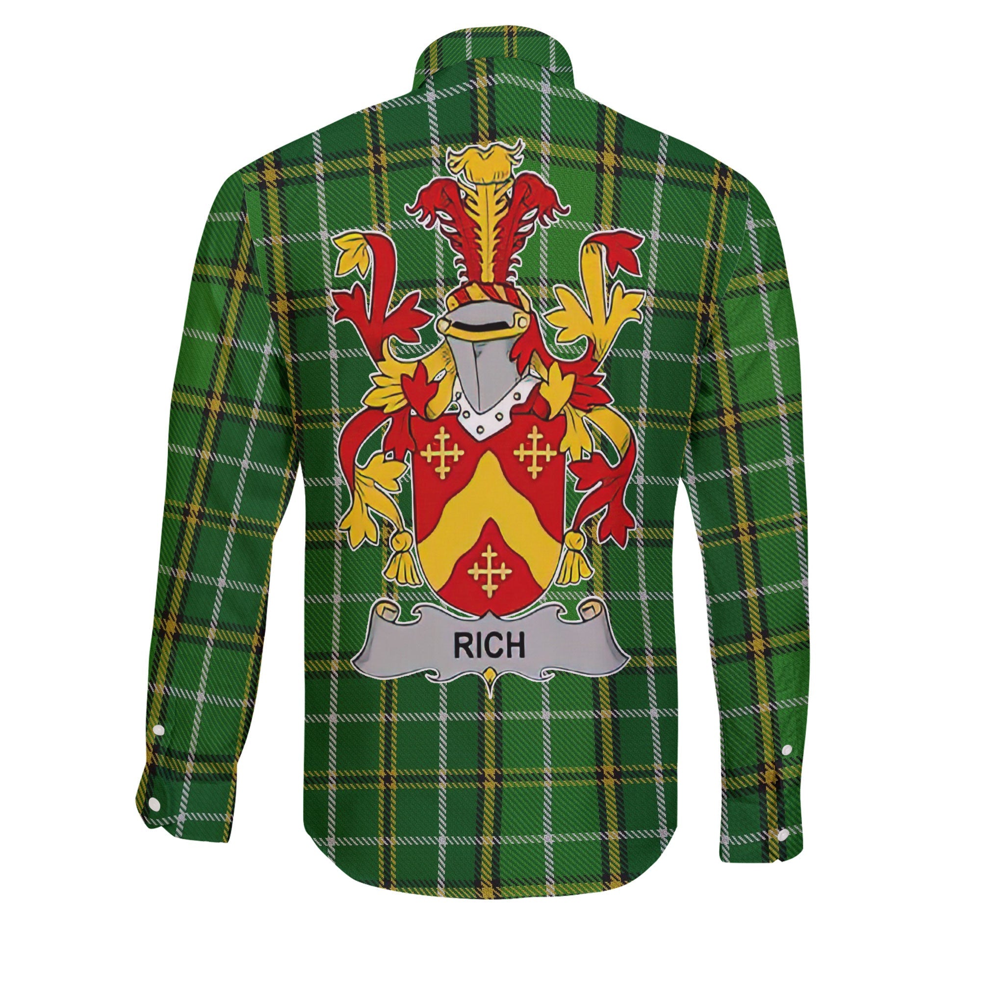 Rich Long Sleeve Button Shirts Crest And National Plaid Style