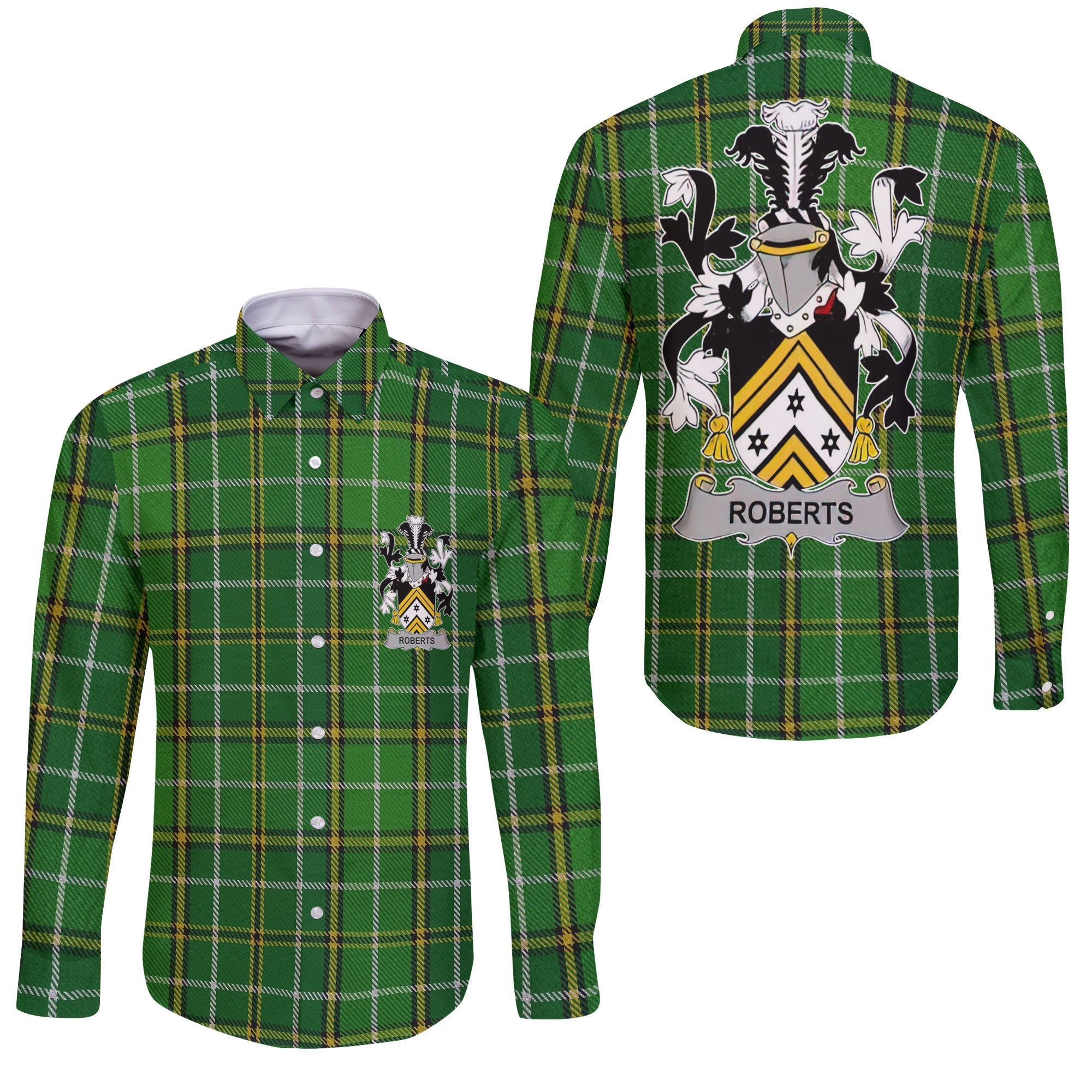 Roberts Long Sleeve Button Shirts Crest And National Plaid Style