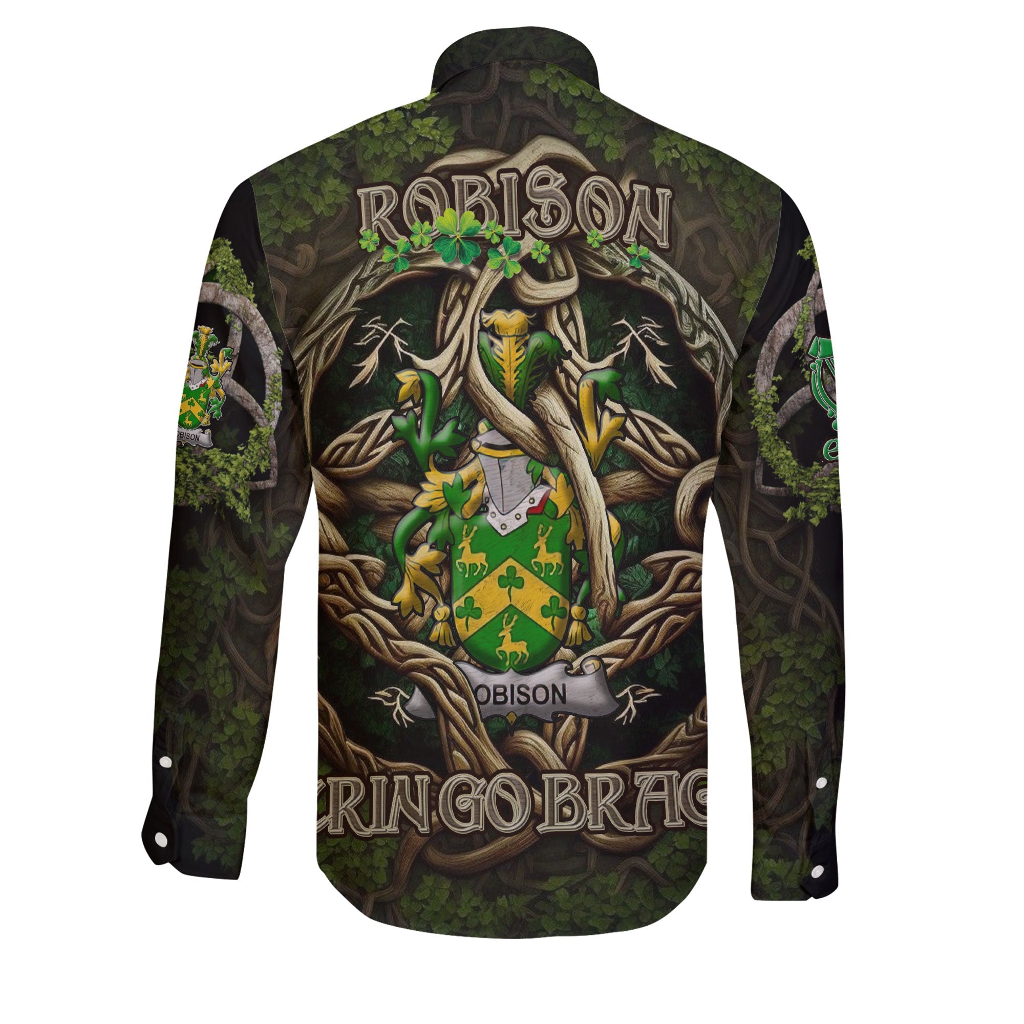 Robison or Robinson Long Sleeve Button Shirts Ireland Is My Root Style