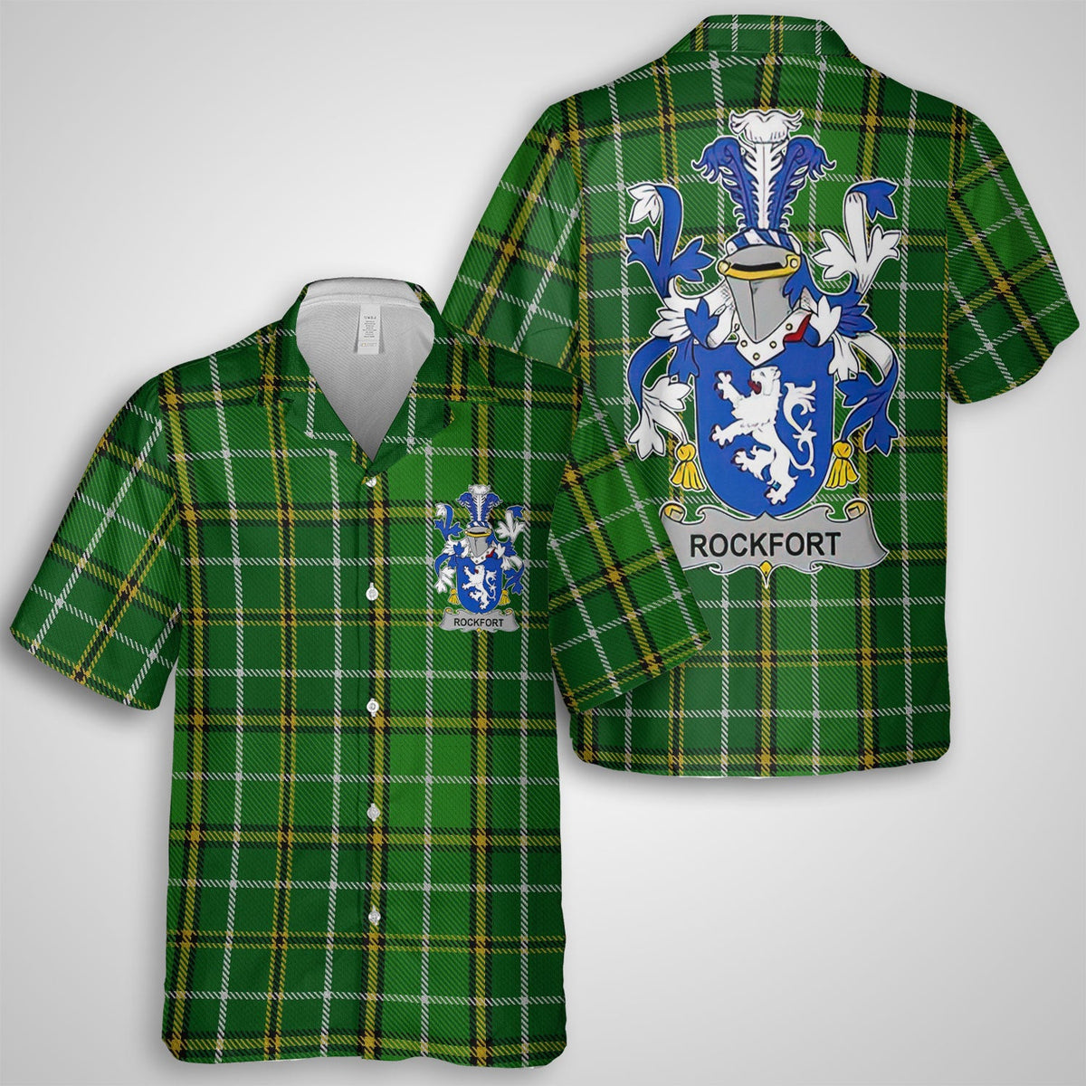 Rockfort Hawaiian Shirts Crest And National Plaid Style