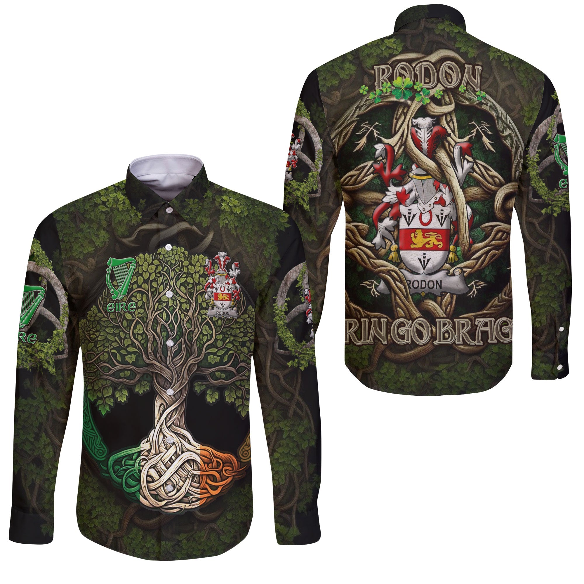 Rodon or Rodden Long Sleeve Button Shirts Ireland Is My Root Style