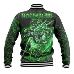 Rotheram Baseball Jackets Celtic Cross And Dragon Style