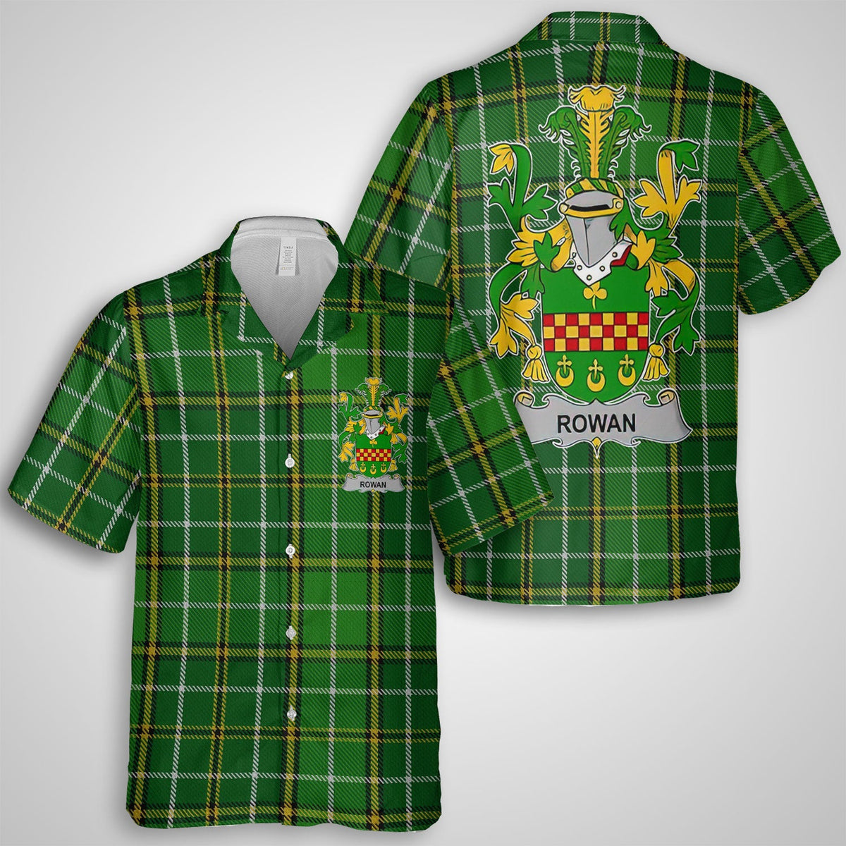 Rowan Hawaiian Shirts Crest And National Plaid Style