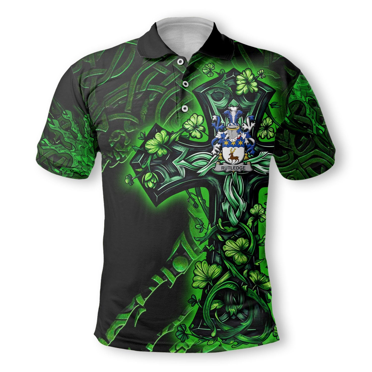 Rutledge Polo Shirts Celtic Cross And Dragon Style