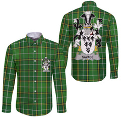 Savage Long Sleeve Button Shirts Crest And National Plaid Style