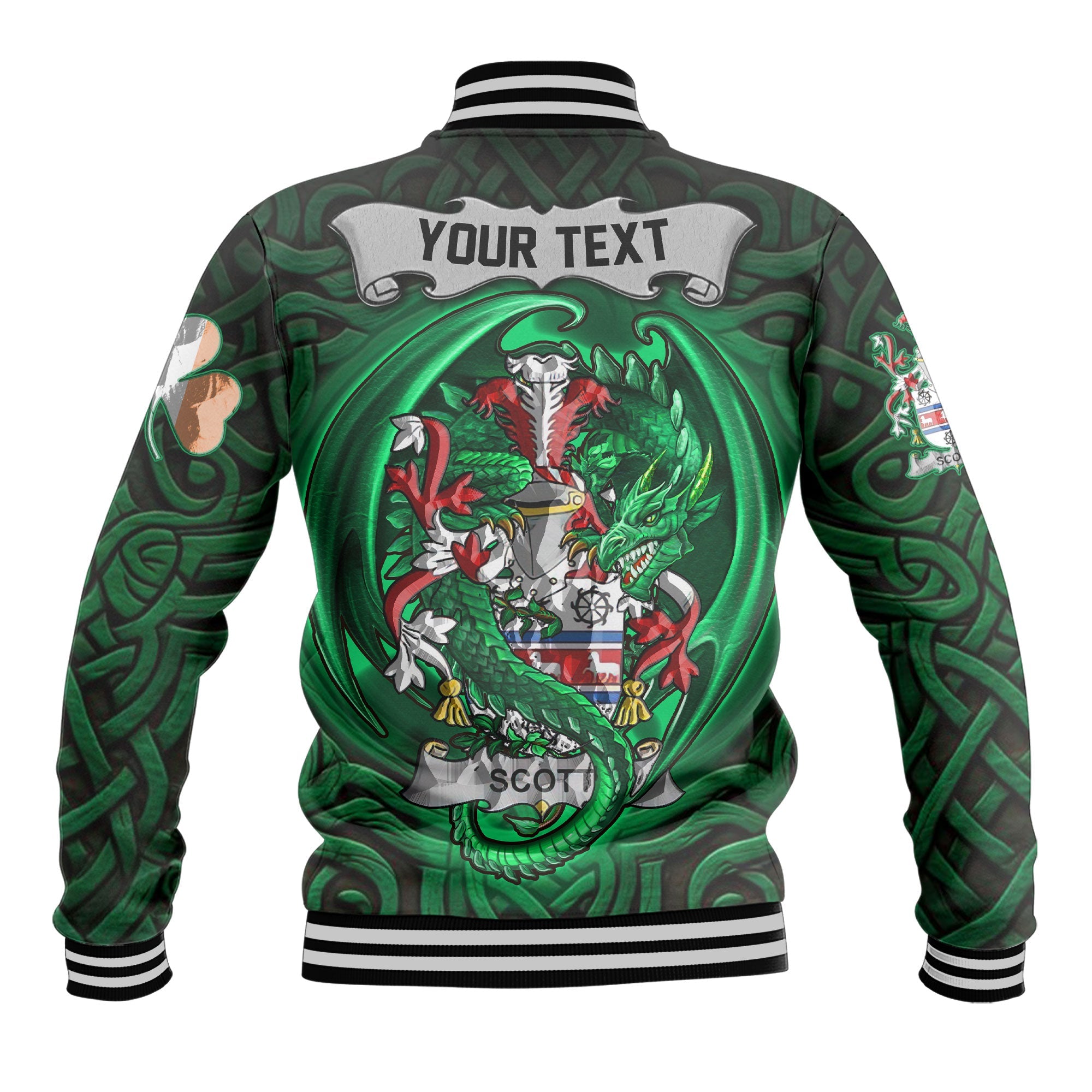 Scott Baseball Jackets The Green Dragon Of Ireland Style