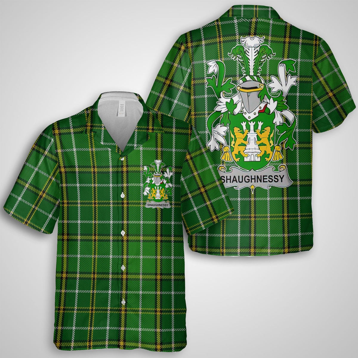 Shaughnessy or O Shaughnessy Hawaiian Shirts Crest And National Plaid Style