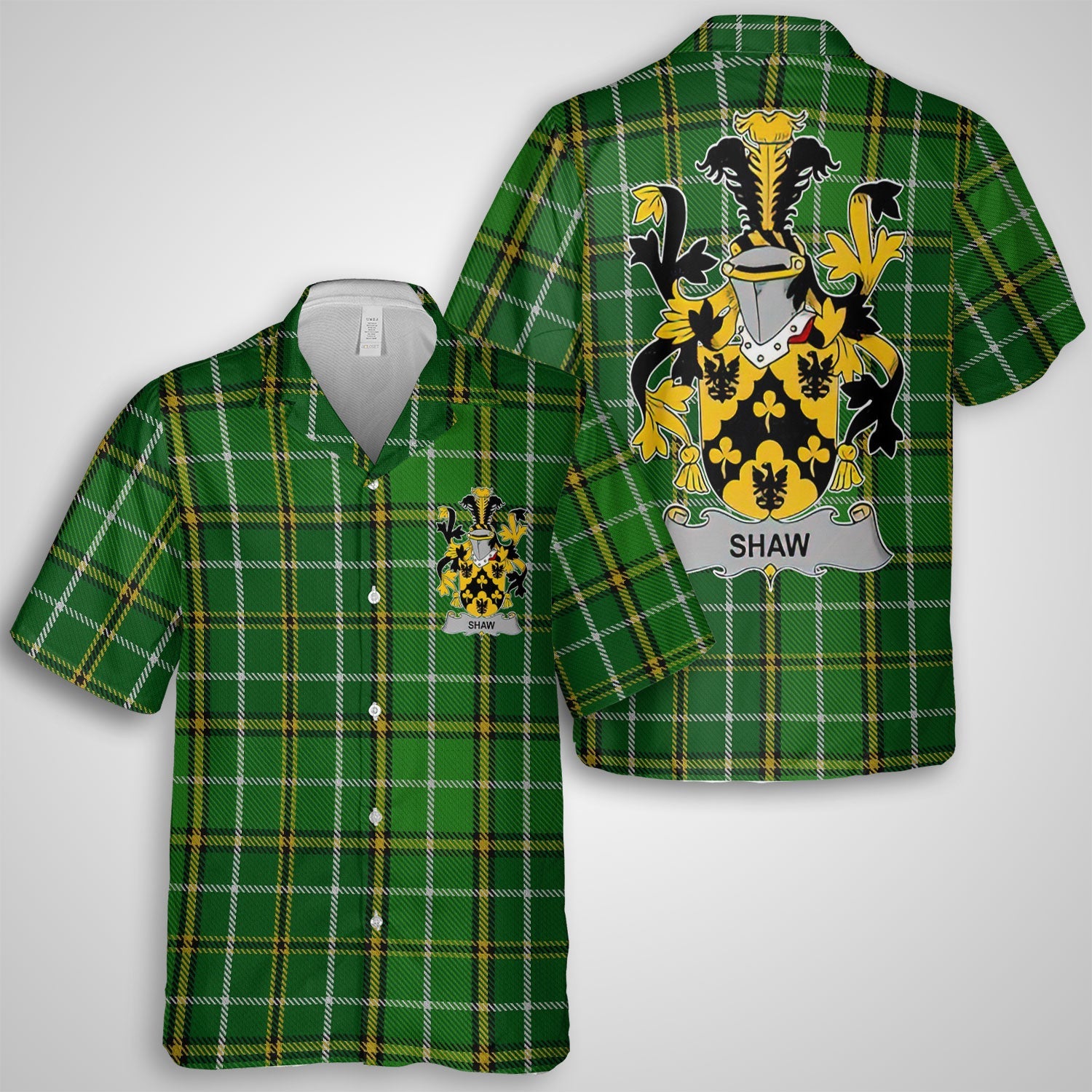 Shaw Hawaiian Shirts Crest And National Plaid Style