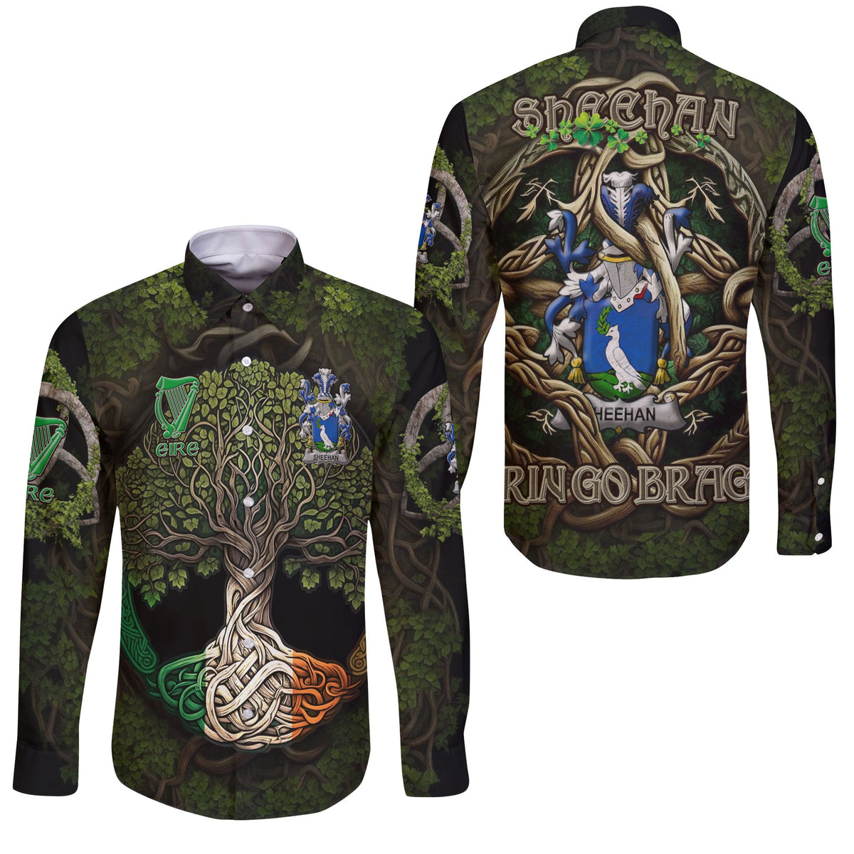 Sheehan or O Sheehan Long Sleeve Button Shirts Ireland Is My Root Style