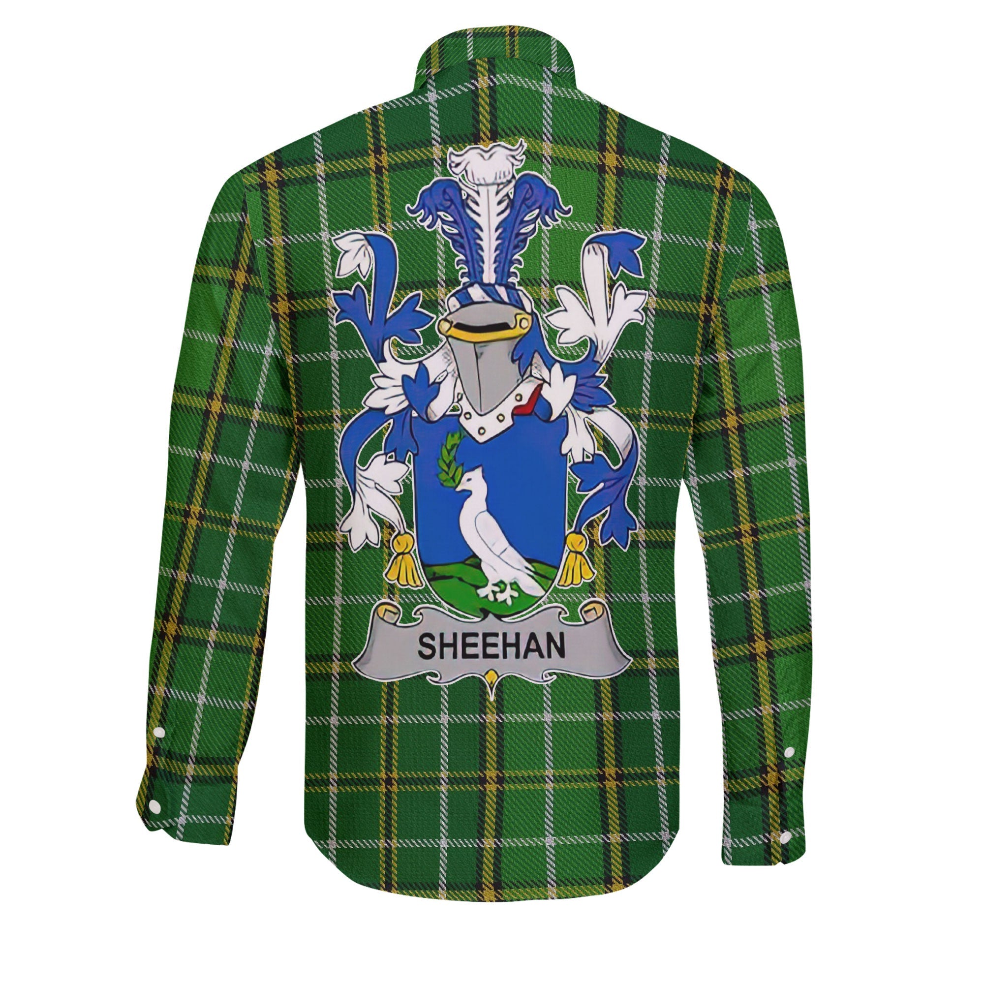 Sheehan or O Sheehan Long Sleeve Button Shirts Crest And National Plaid Style