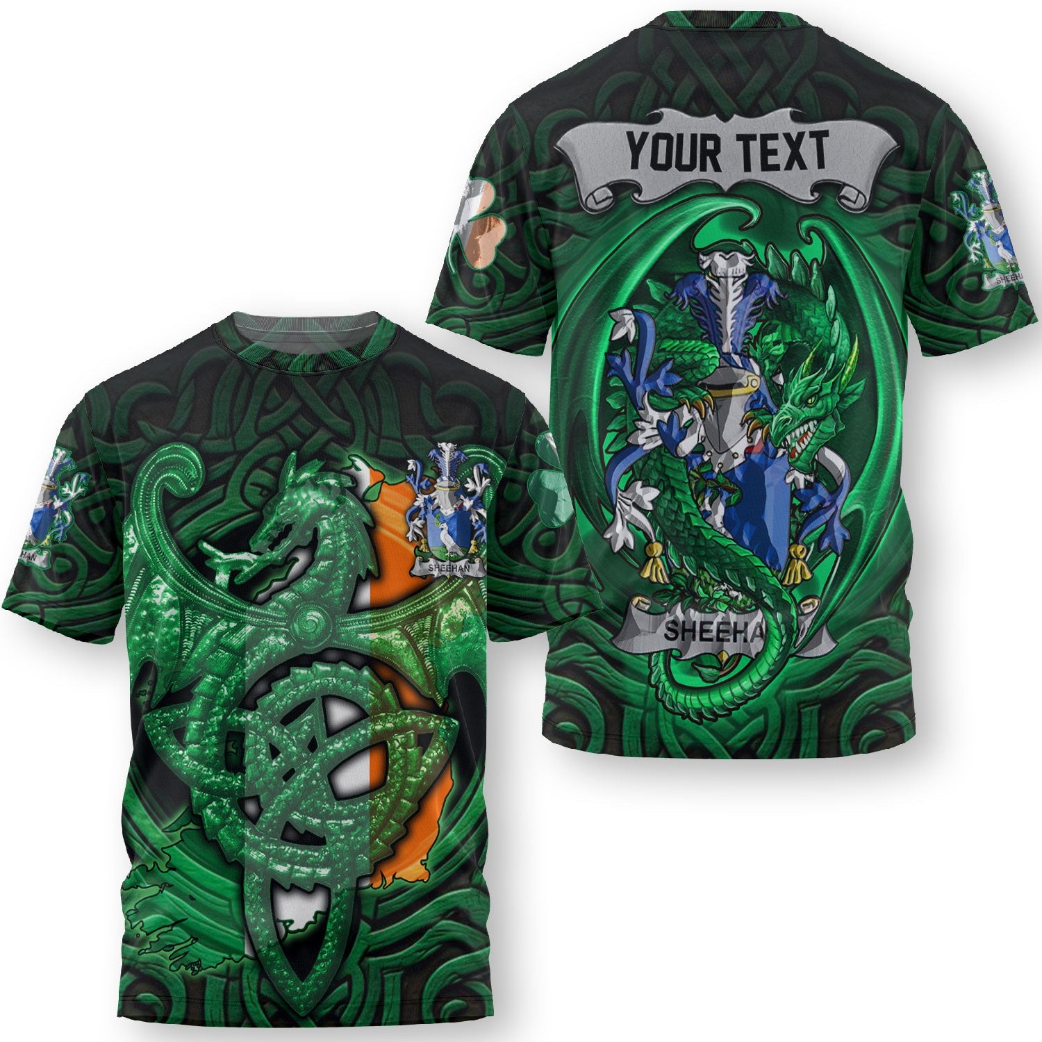 Shearman T-Shirts The Green Dragon Of Ireland Style