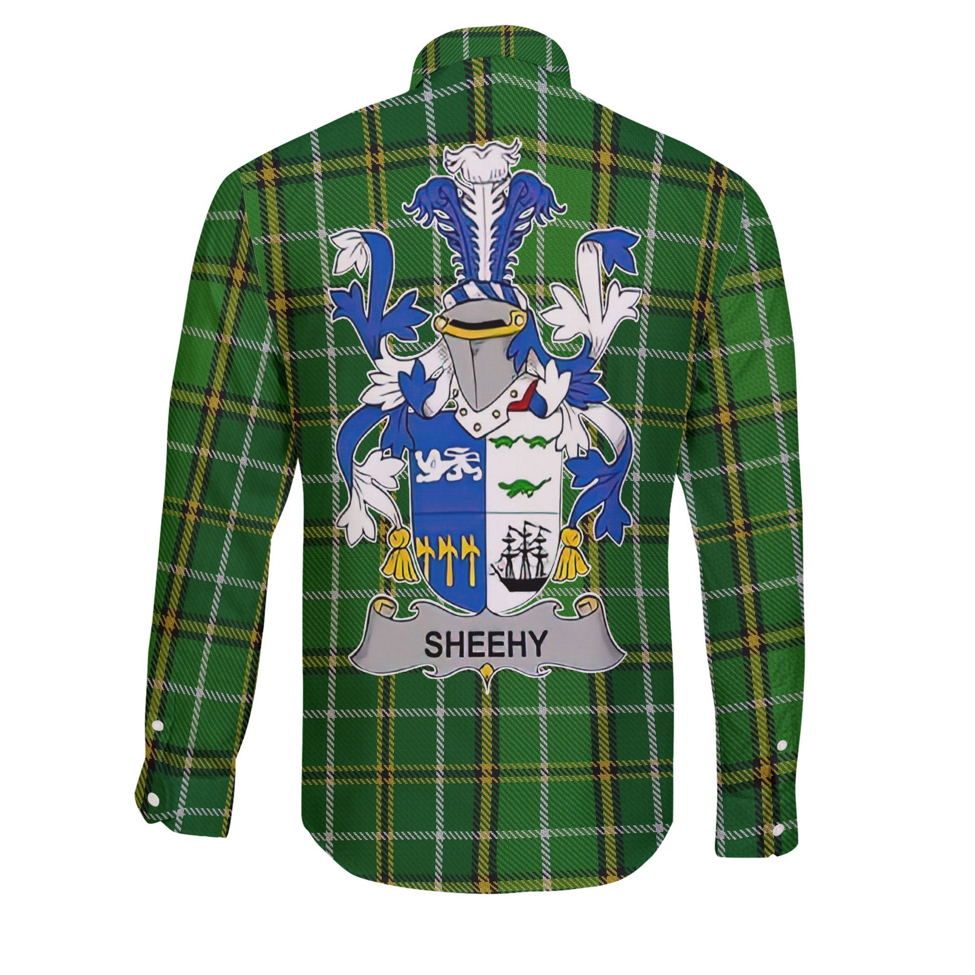 Sheehy or McSheehy Long Sleeve Button Shirts Crest And National Plaid Style