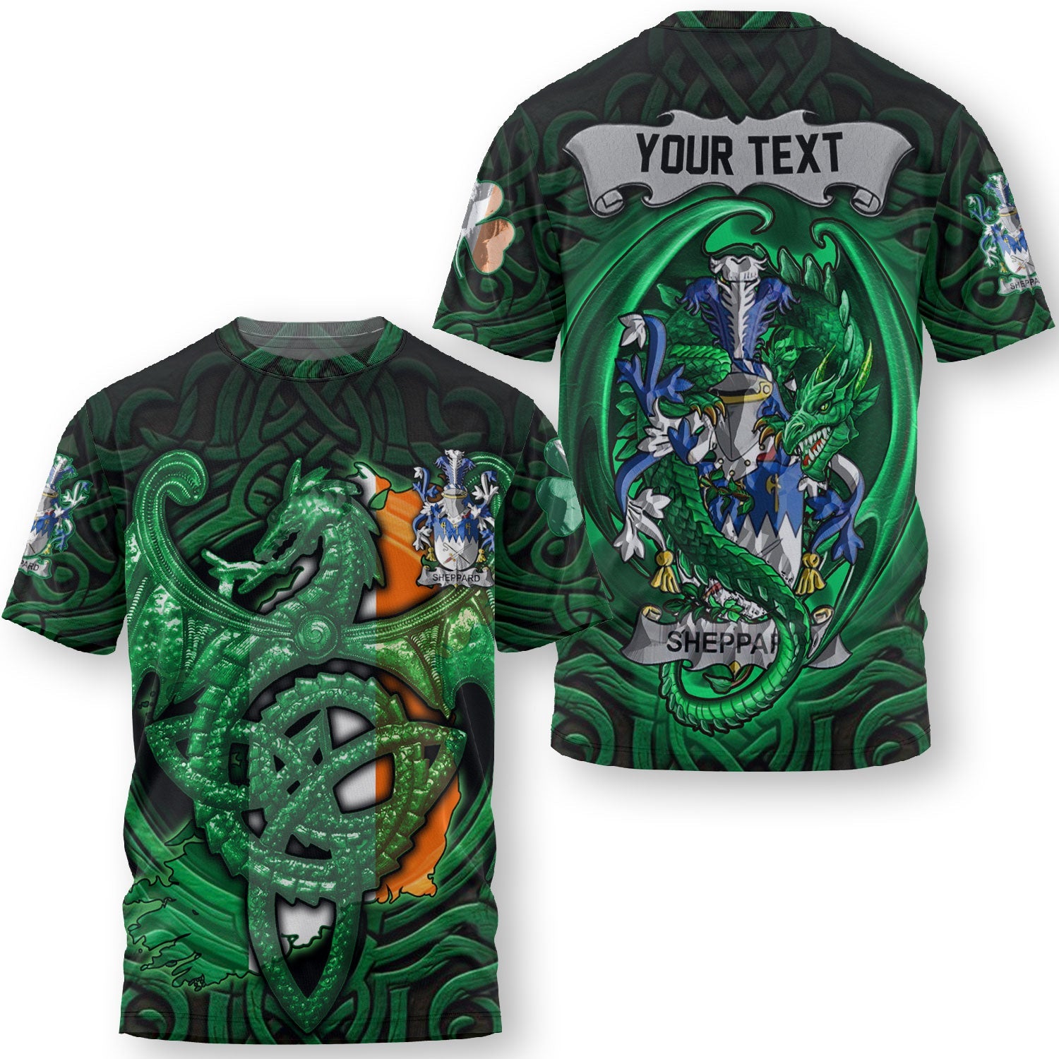 Shelton T-Shirts The Green Dragon Of Ireland Style